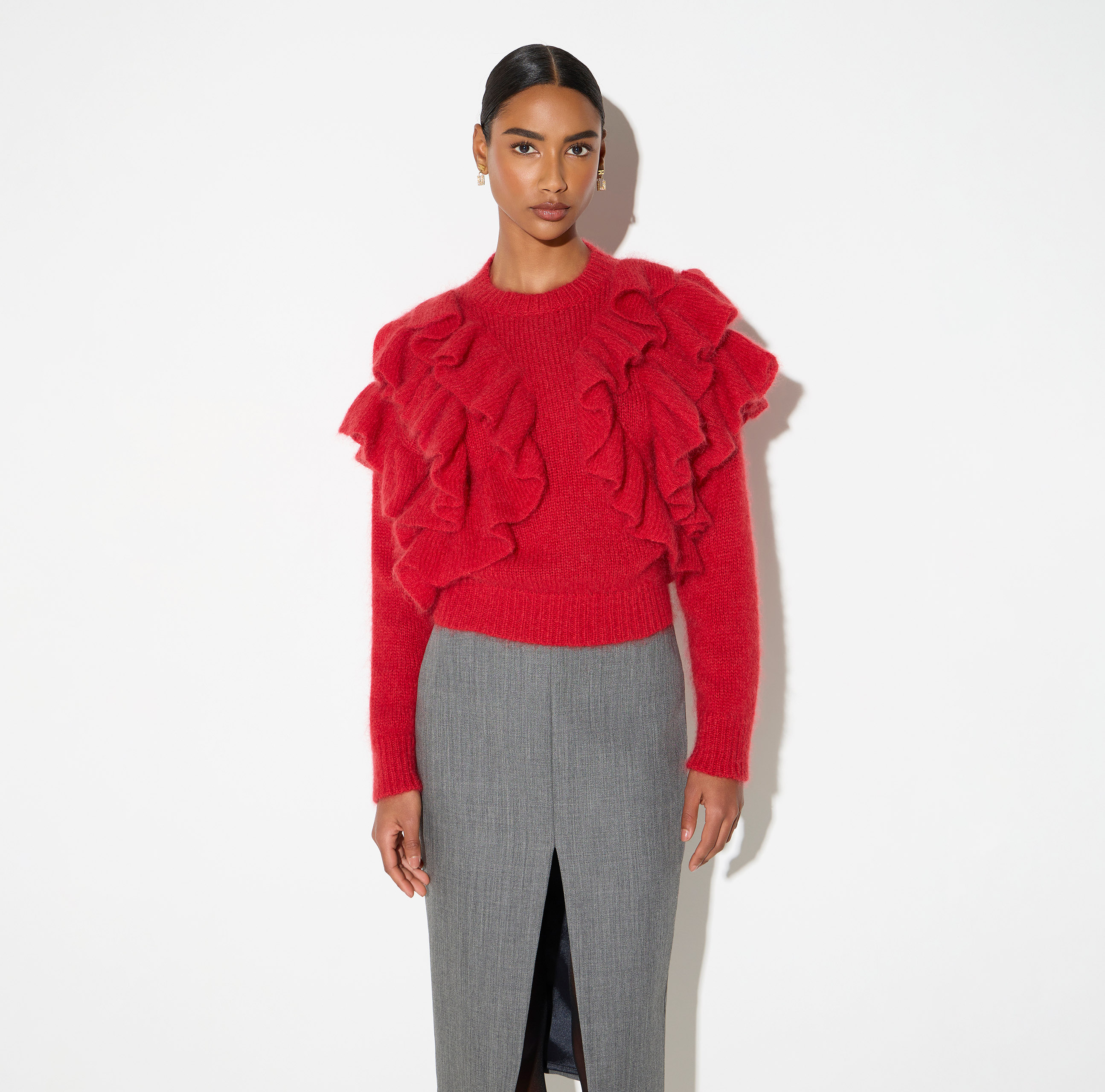 Knit pullover with ruffles | Elisabetta Franchi