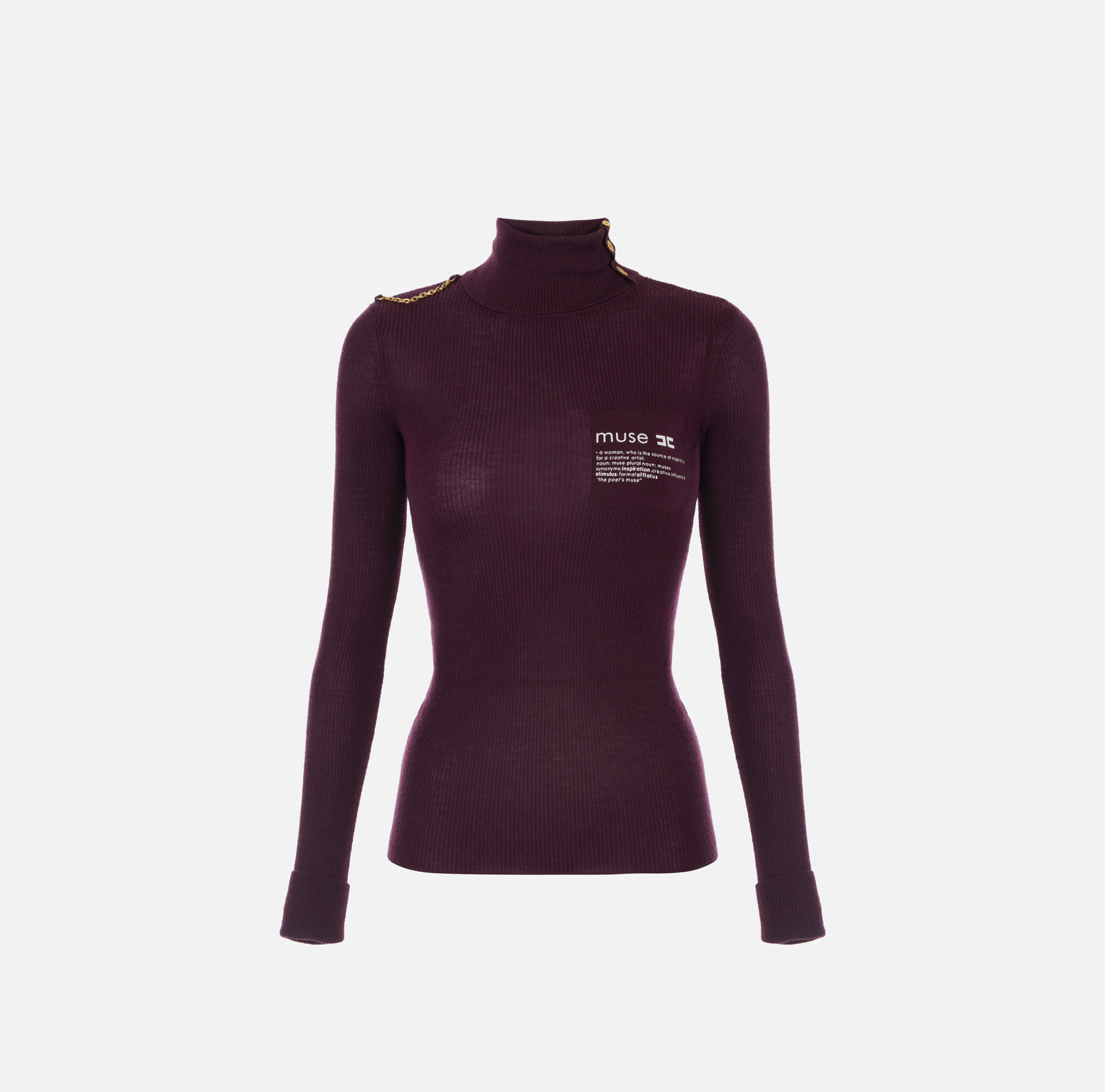 Turtleneck top with lettering detail | Elisabetta Franchi