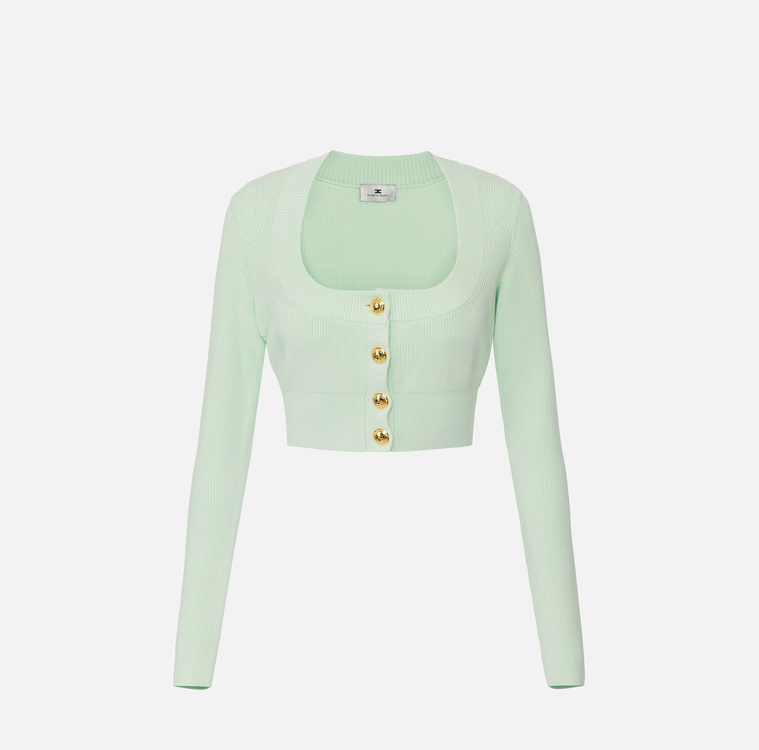 elisabetta franchi Cardigan en viscose avec boutons dorés