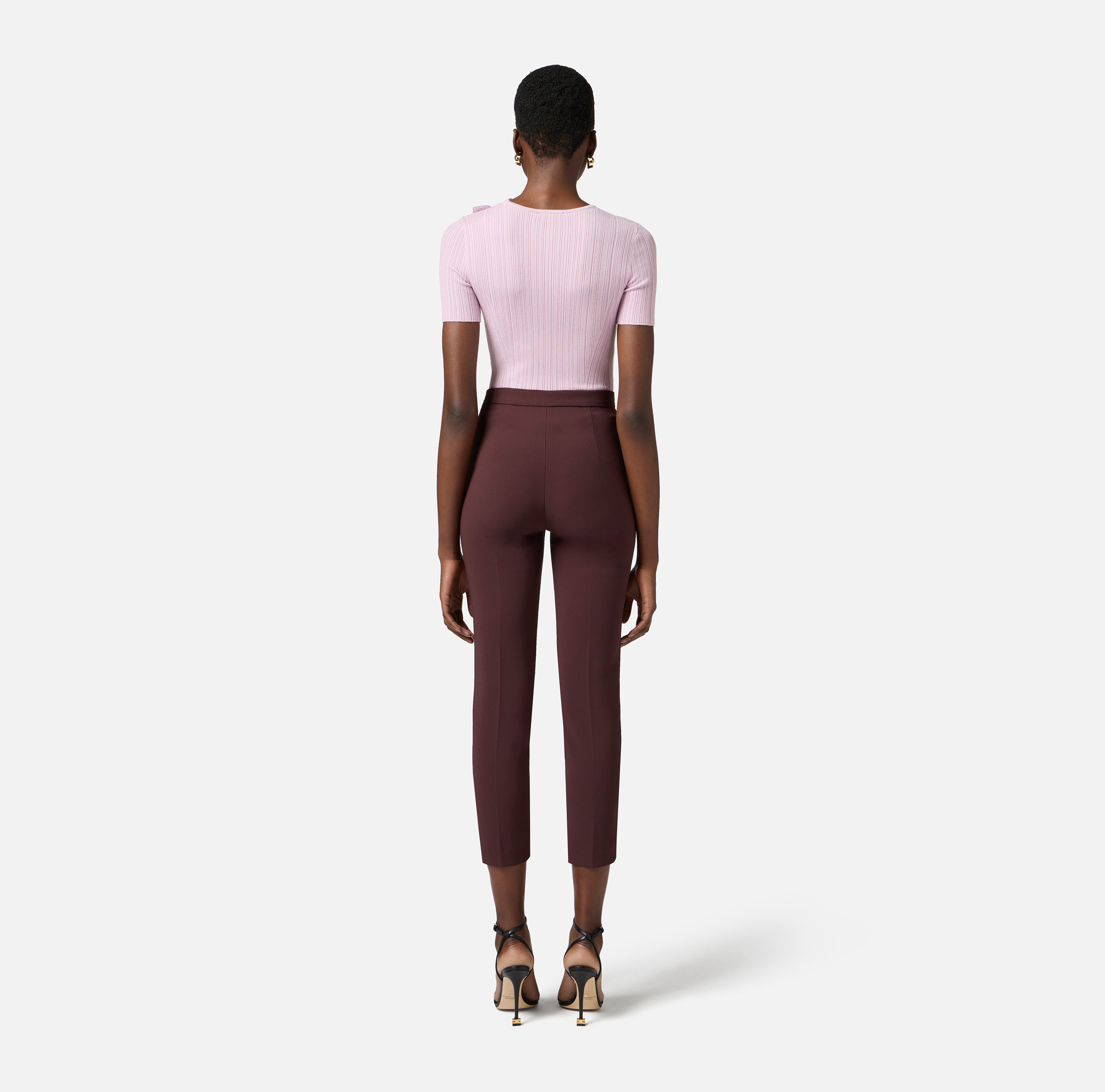 Rib knit top with flower | Elisabetta Franchi