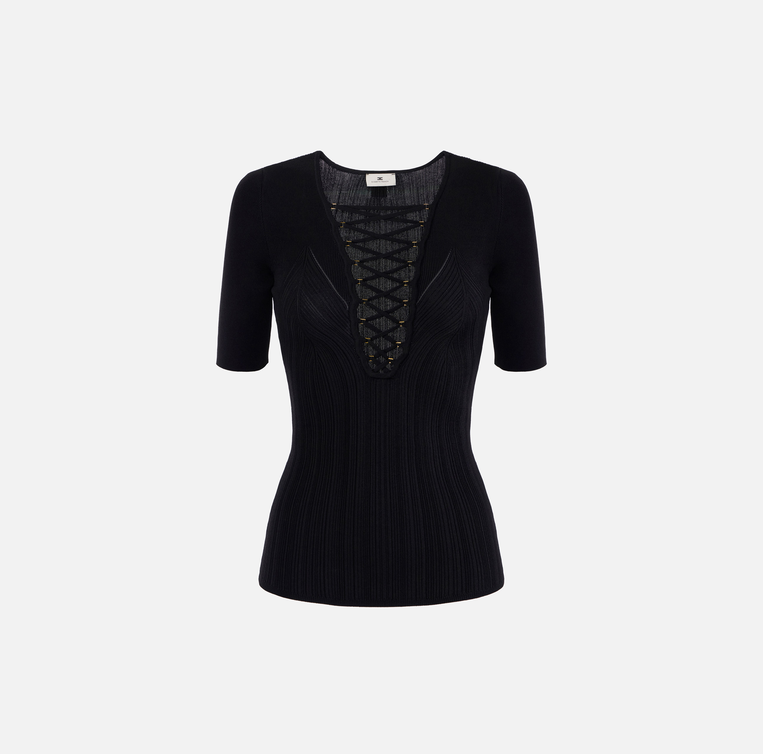 elisabetta franchi Top en tricot avec lacets croisés