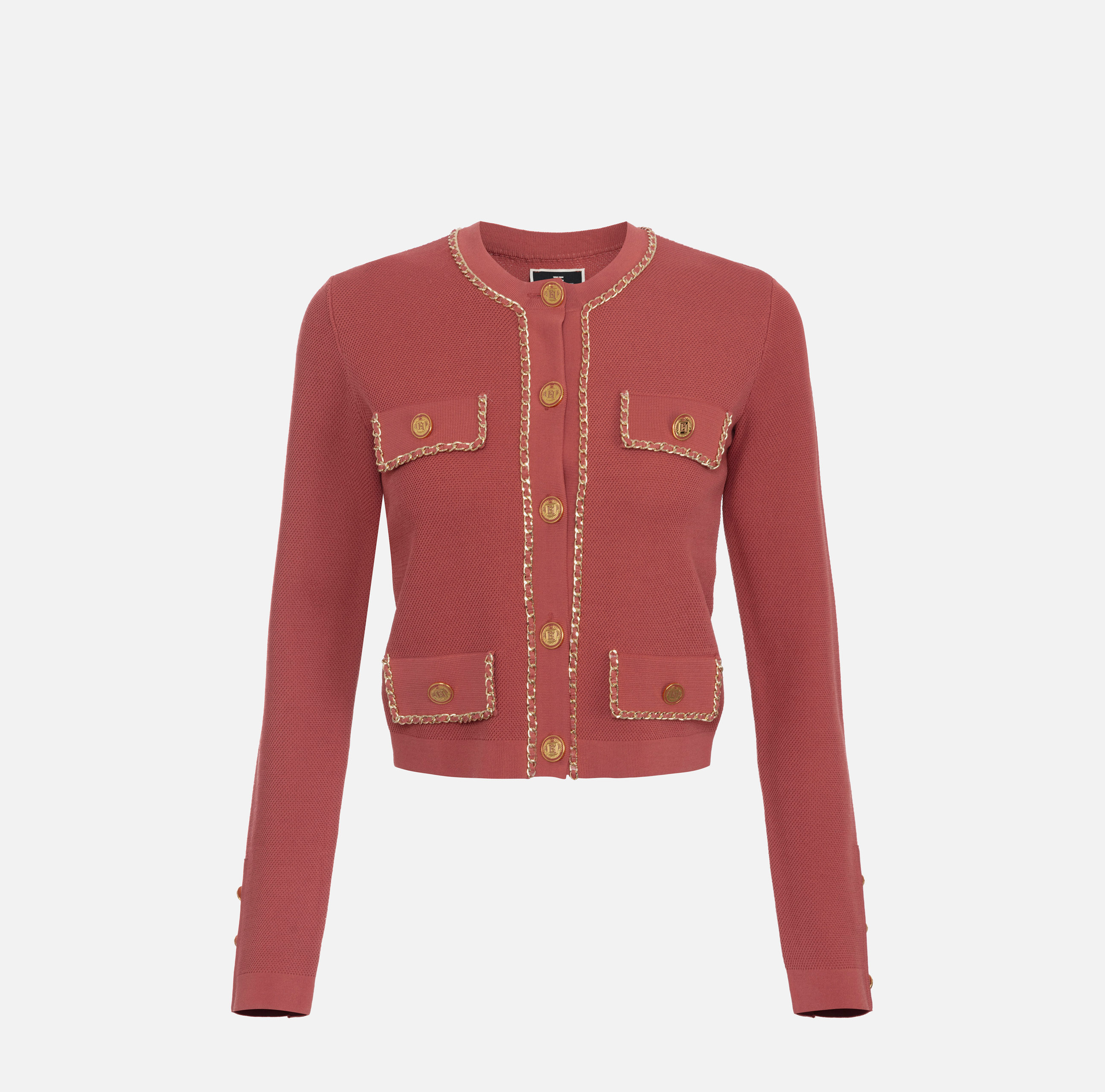Viscose cropped jacket with chain | Elisabetta Franchi