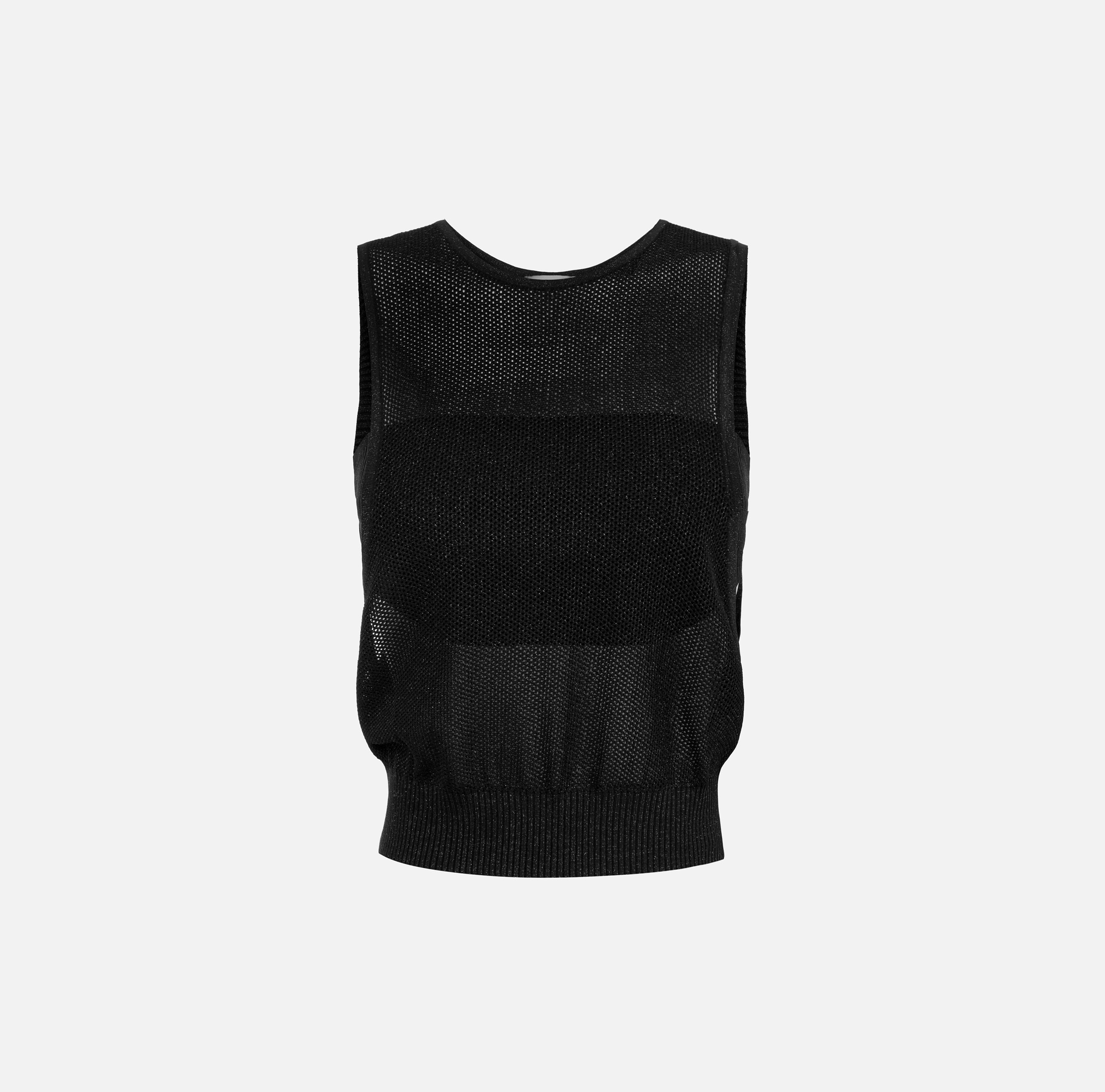 elisabetta franchi Top en tricot lurex avec bande