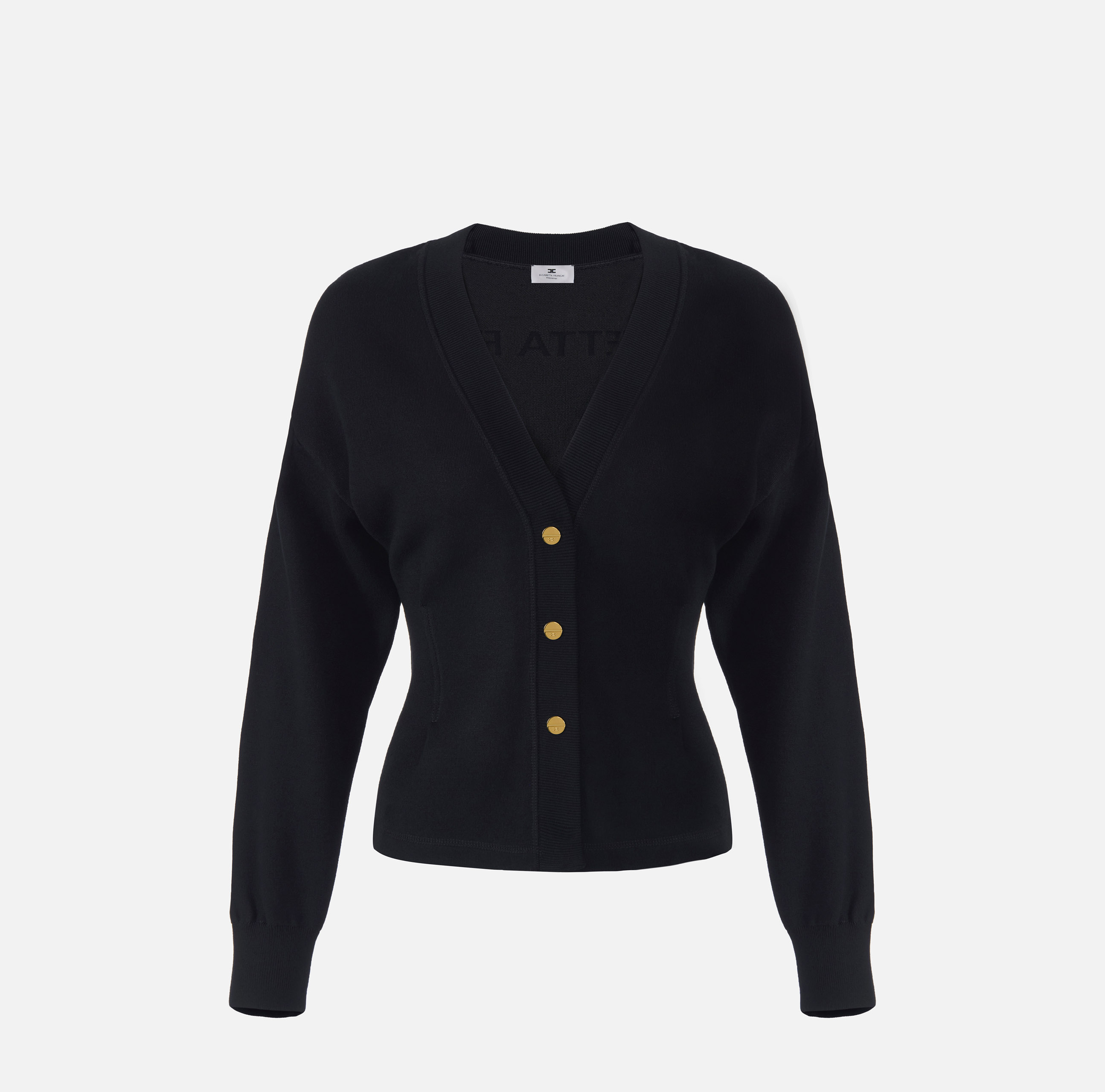 ELISABETTA FRANCHIカーディガン Knit cardigan with logo | Elisabetta Franchi