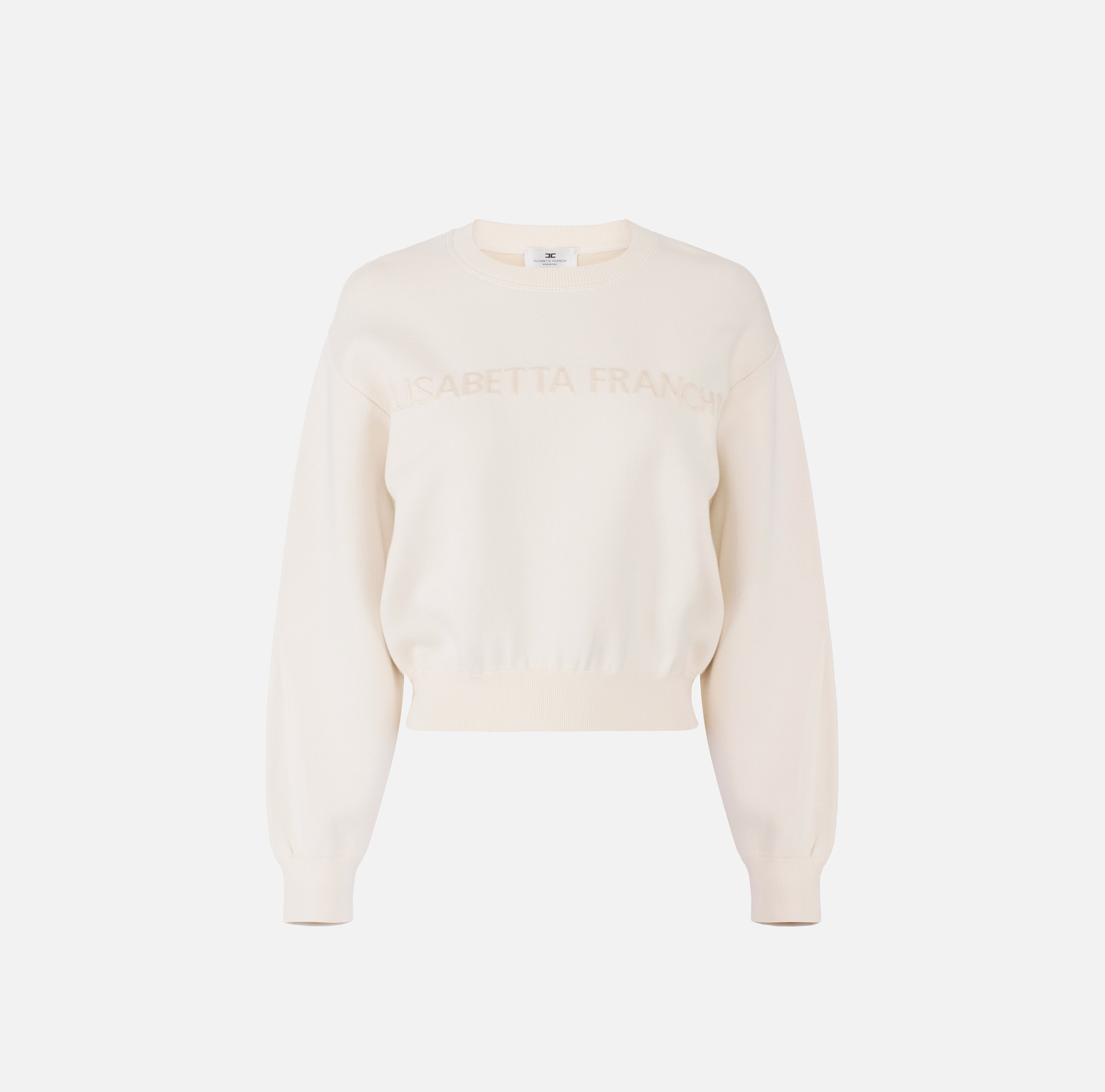 Knit sweatshirt with logo | Elisabetta Franchi