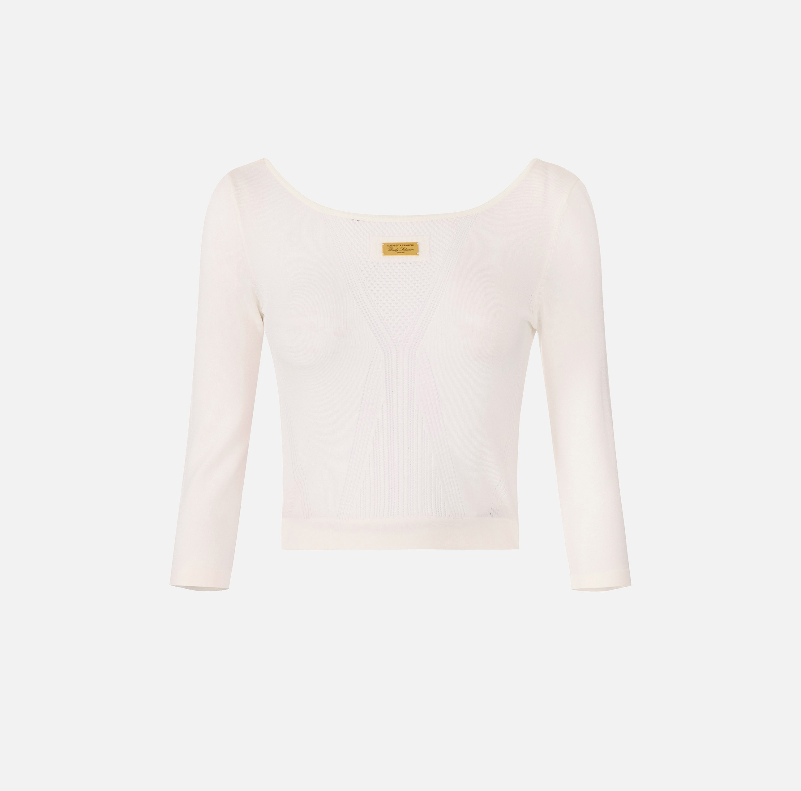 トップス ELISABETTA FRANCHI Top in open-knit fabric | Elisabetta Franchi