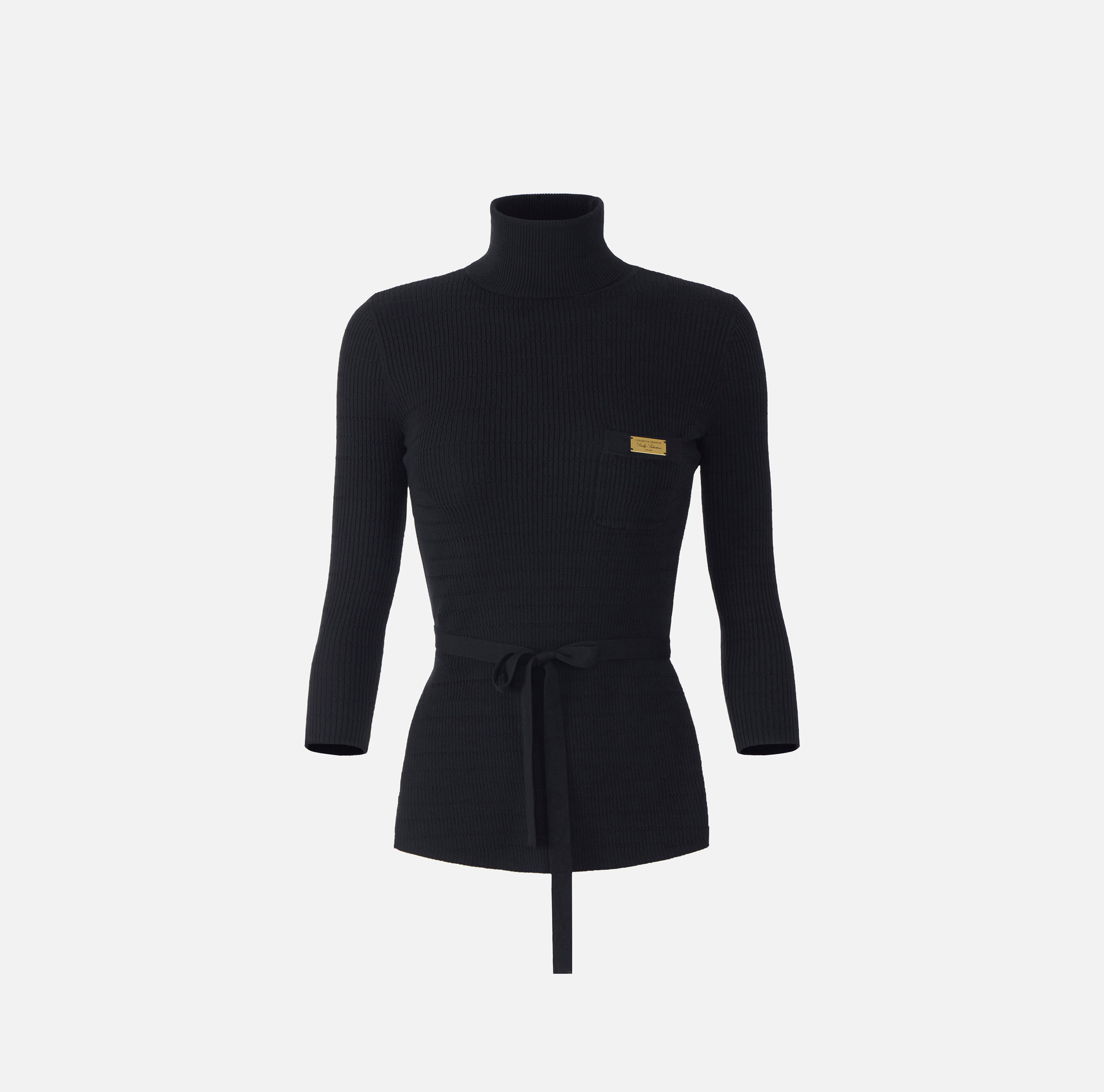 Micro-braided knit turtleneck top | Elisabetta Franchi