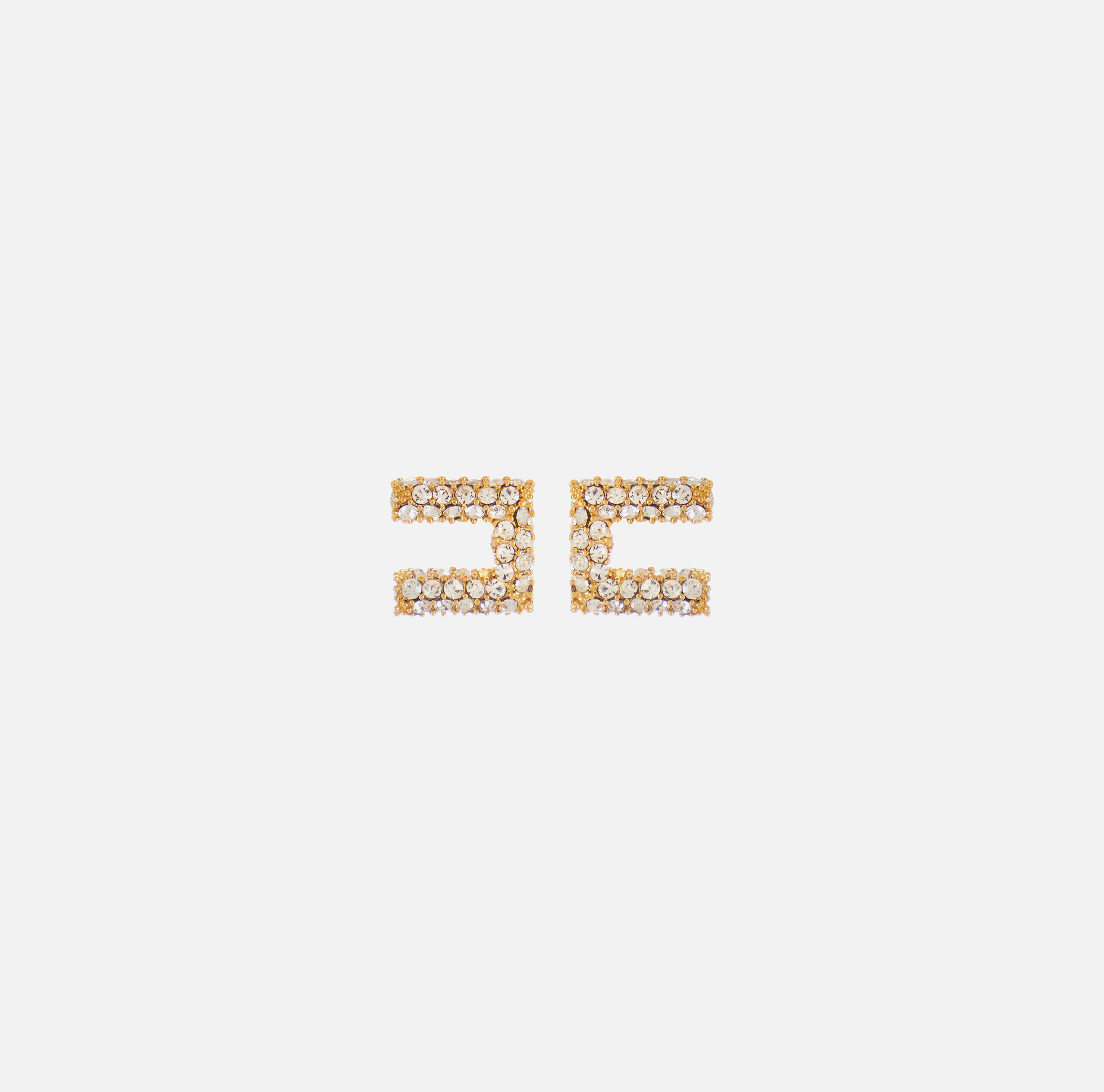 チェリー装飾付きハンドバッグ ELISABETTA FRANCHI イタリア製 Elisabetta Franchi - Bag with Chain in Fabric - Champagne