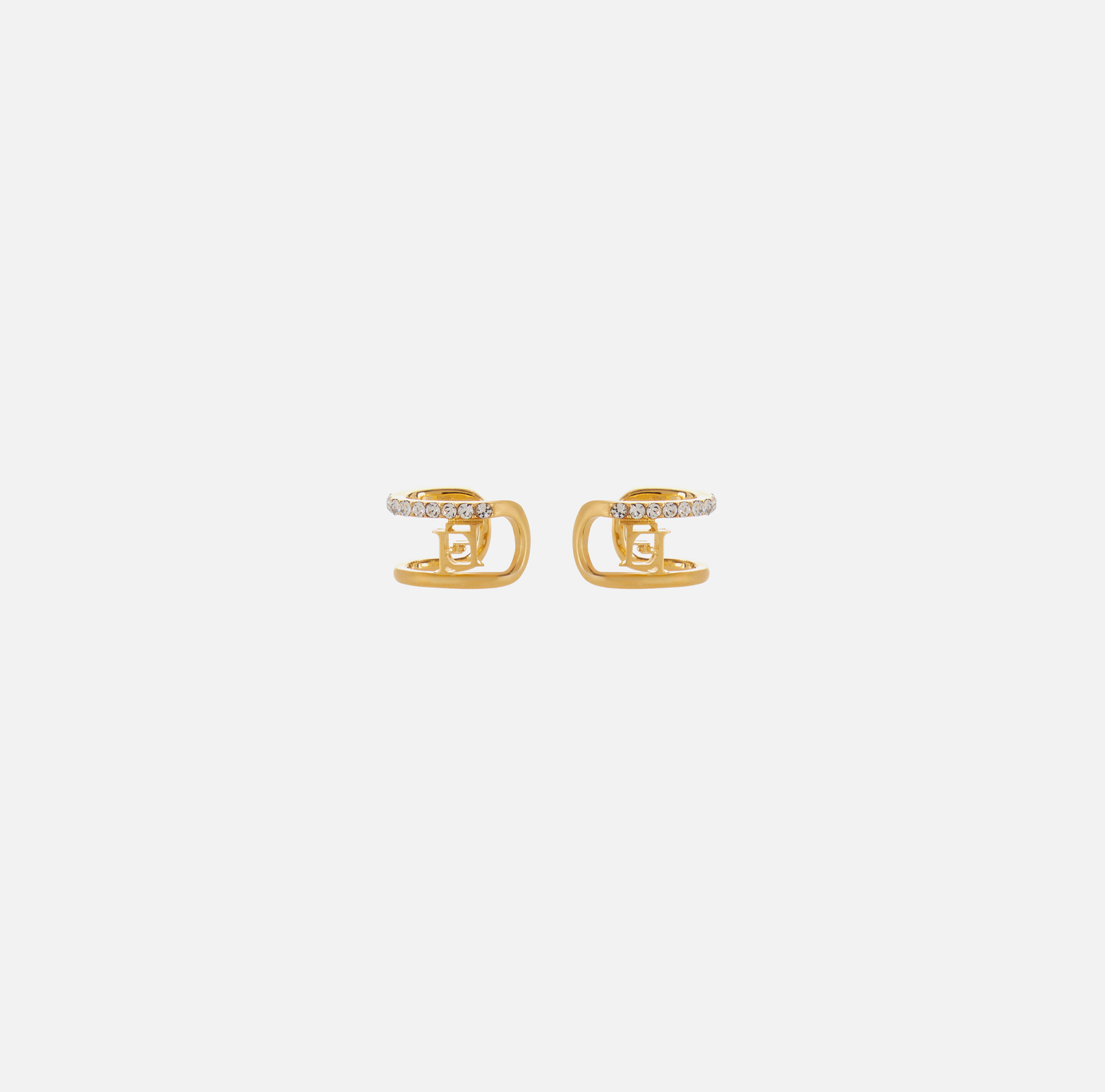 Earrings with logo and rhinestones | Elisabetta Franchi