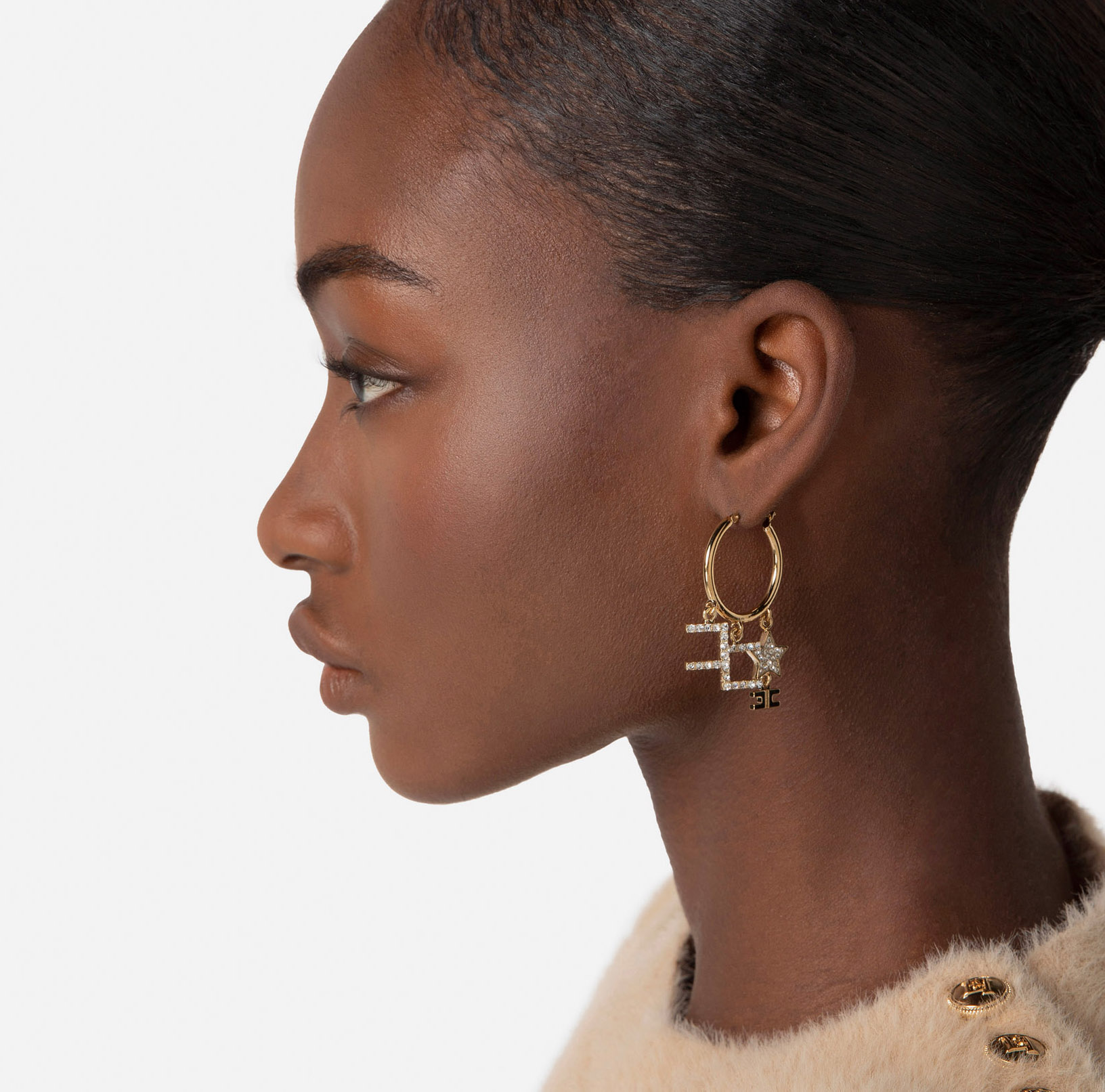BOLD Monogram Hoop Earrings Gift for Her Gold Hoop Earrings 