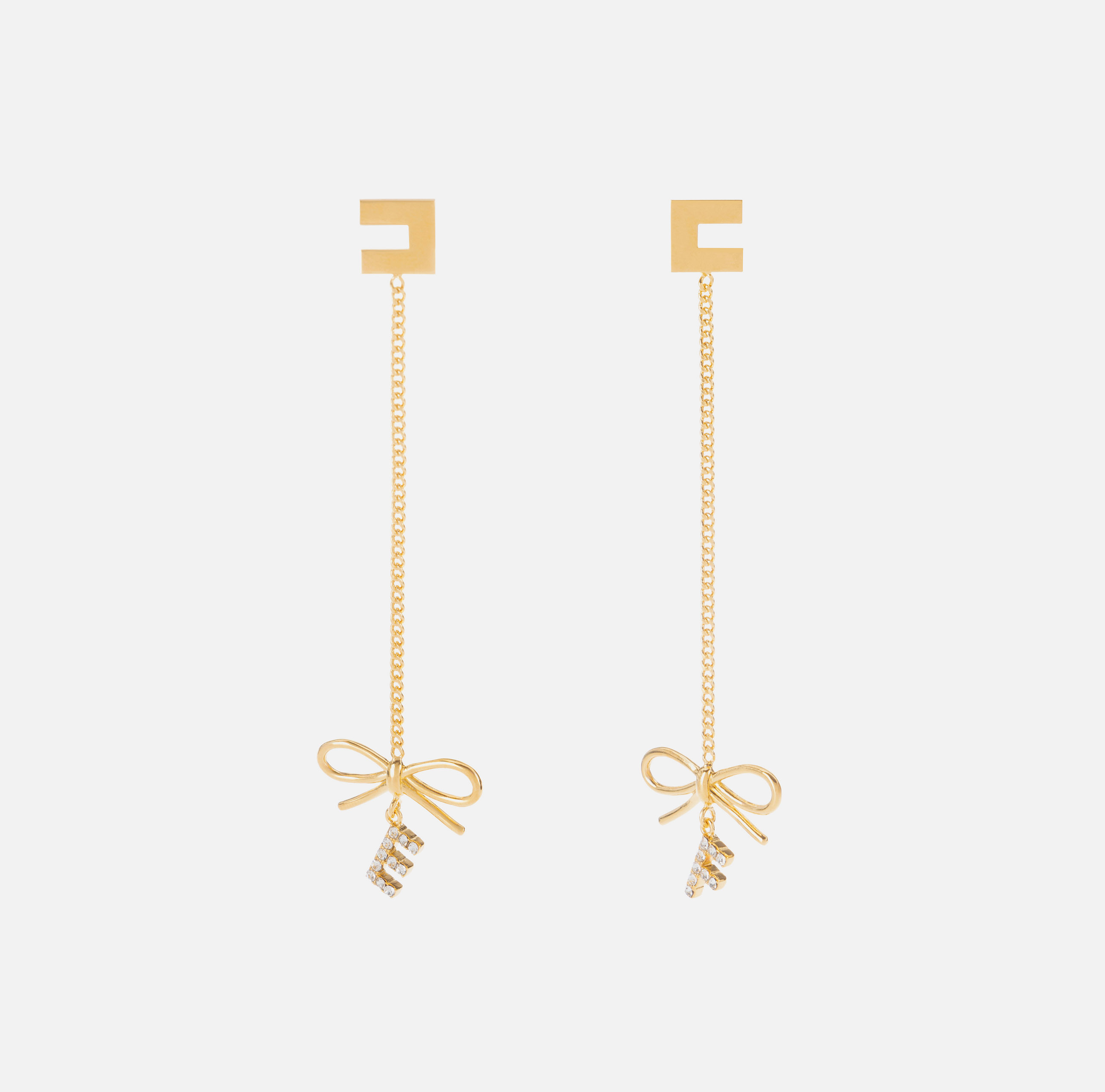 Elisabetta Franchi 上品 ローズチャーム イヤリング ミックスチェーンシャイニーイヤリング | STELLAR HOLLYWOOD