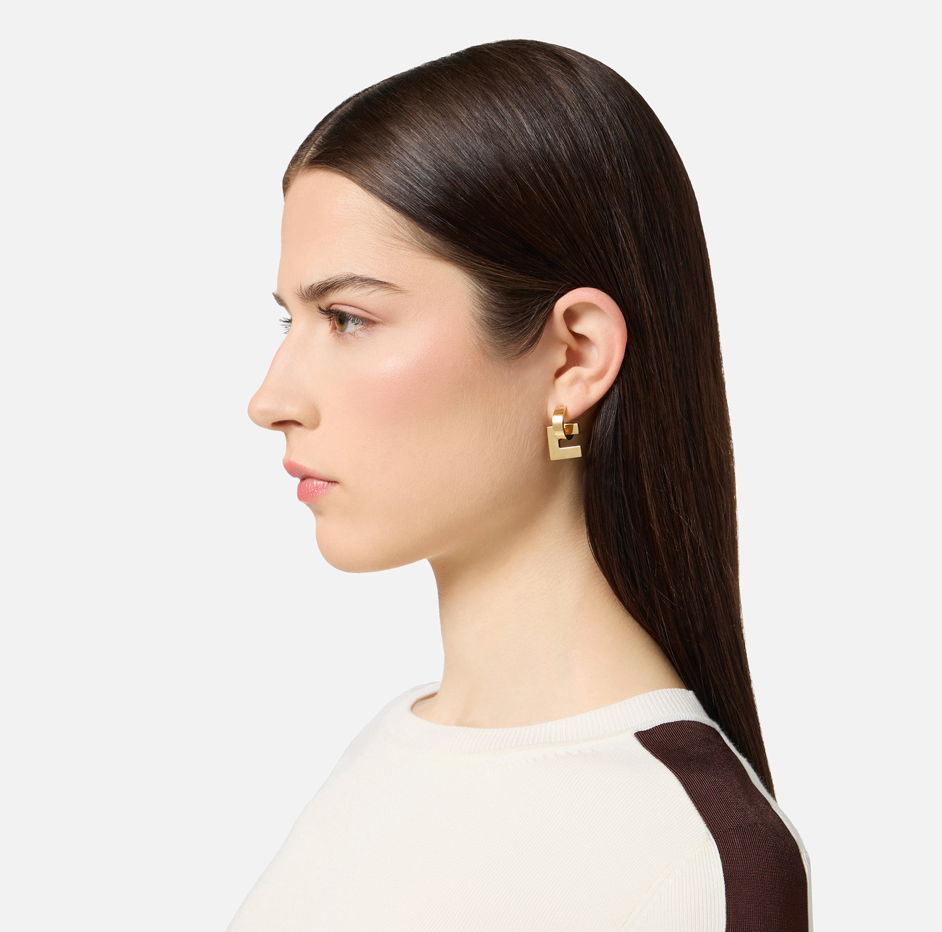 【24-25AW】ELISABETTA FRANCHI ロゴ メタル ペンダント ピアス Elisabetta Franchi metal earrings with rhinestones for women