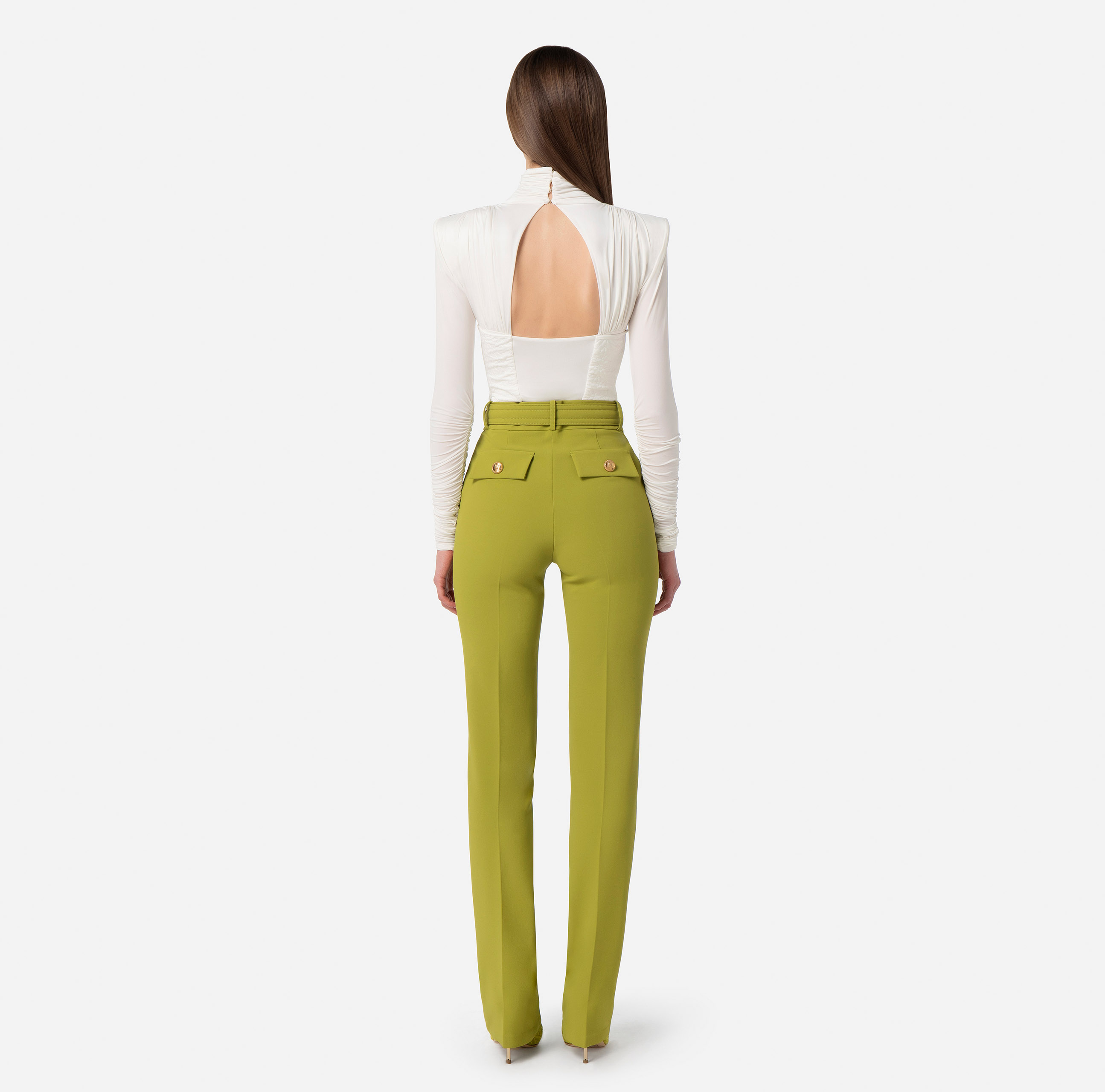 Elisabetta Franchi Daily double stretch crêpe trousers