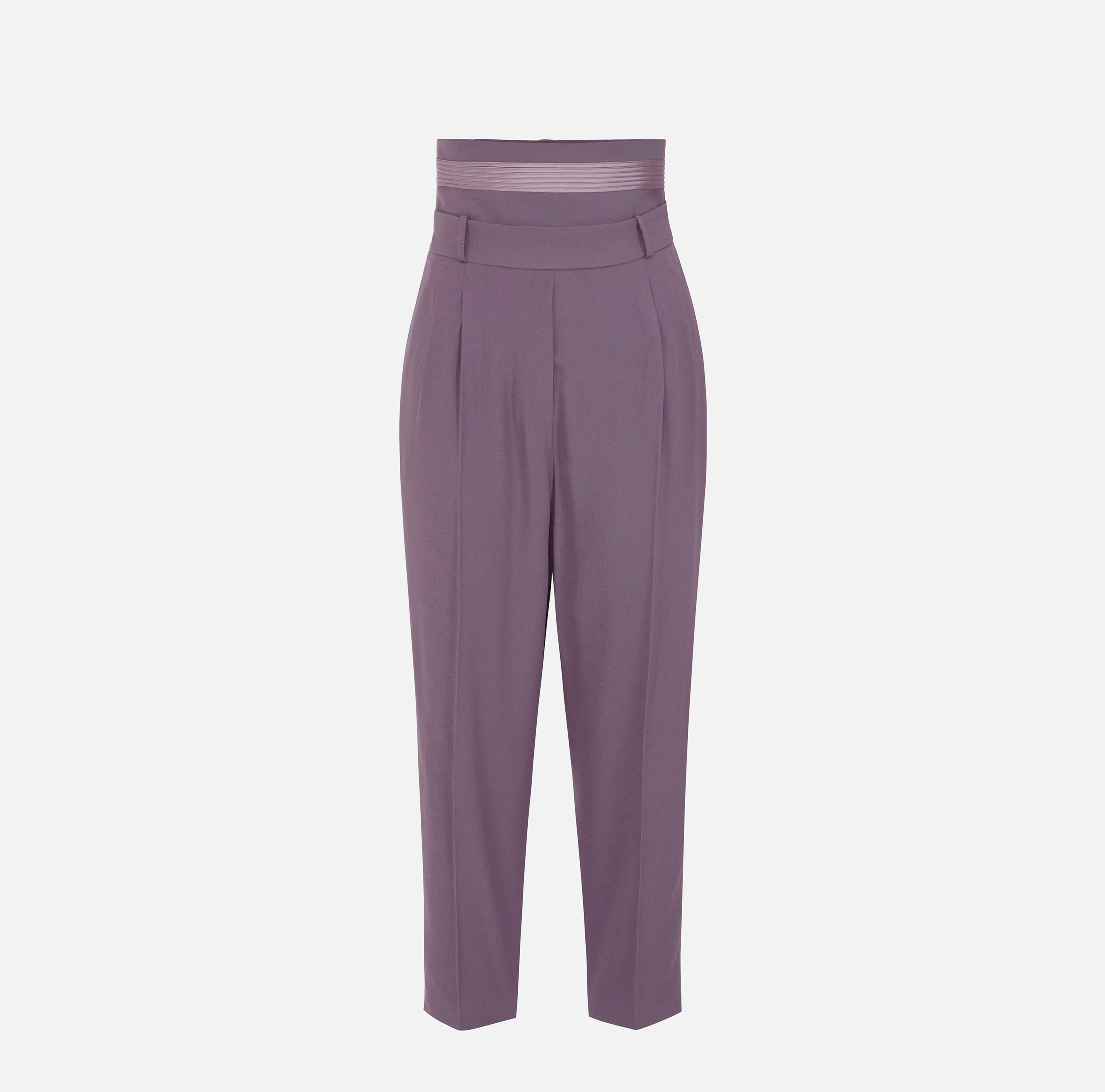 Bell-bottom trousers in stretch crêpe fabric with charms