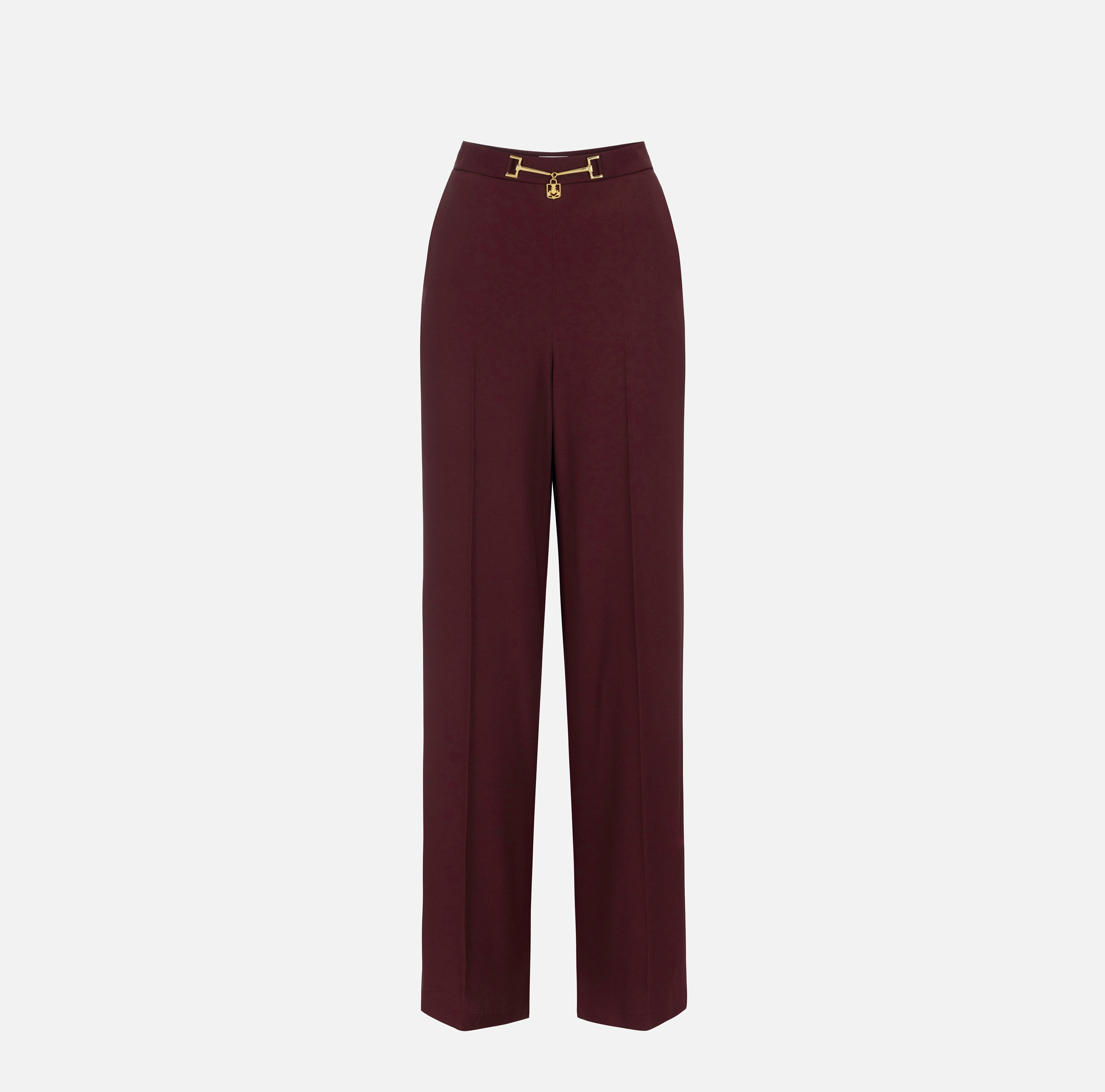 Palazzo trousers in enver satin fabric with horsebit | Elisabetta 