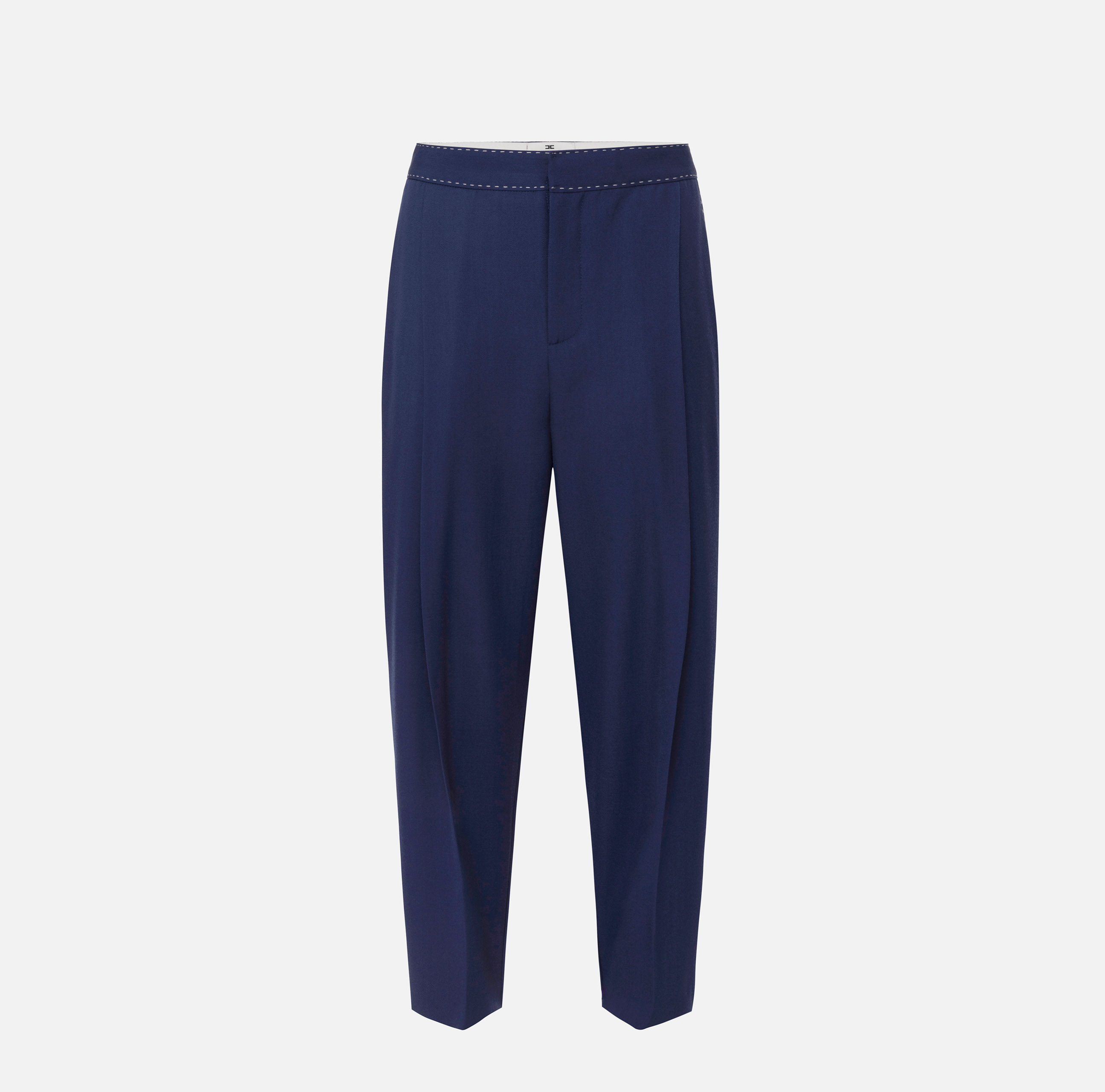 elisabetta franchi Pantalon en laine légère avec surpiqûres contrastées