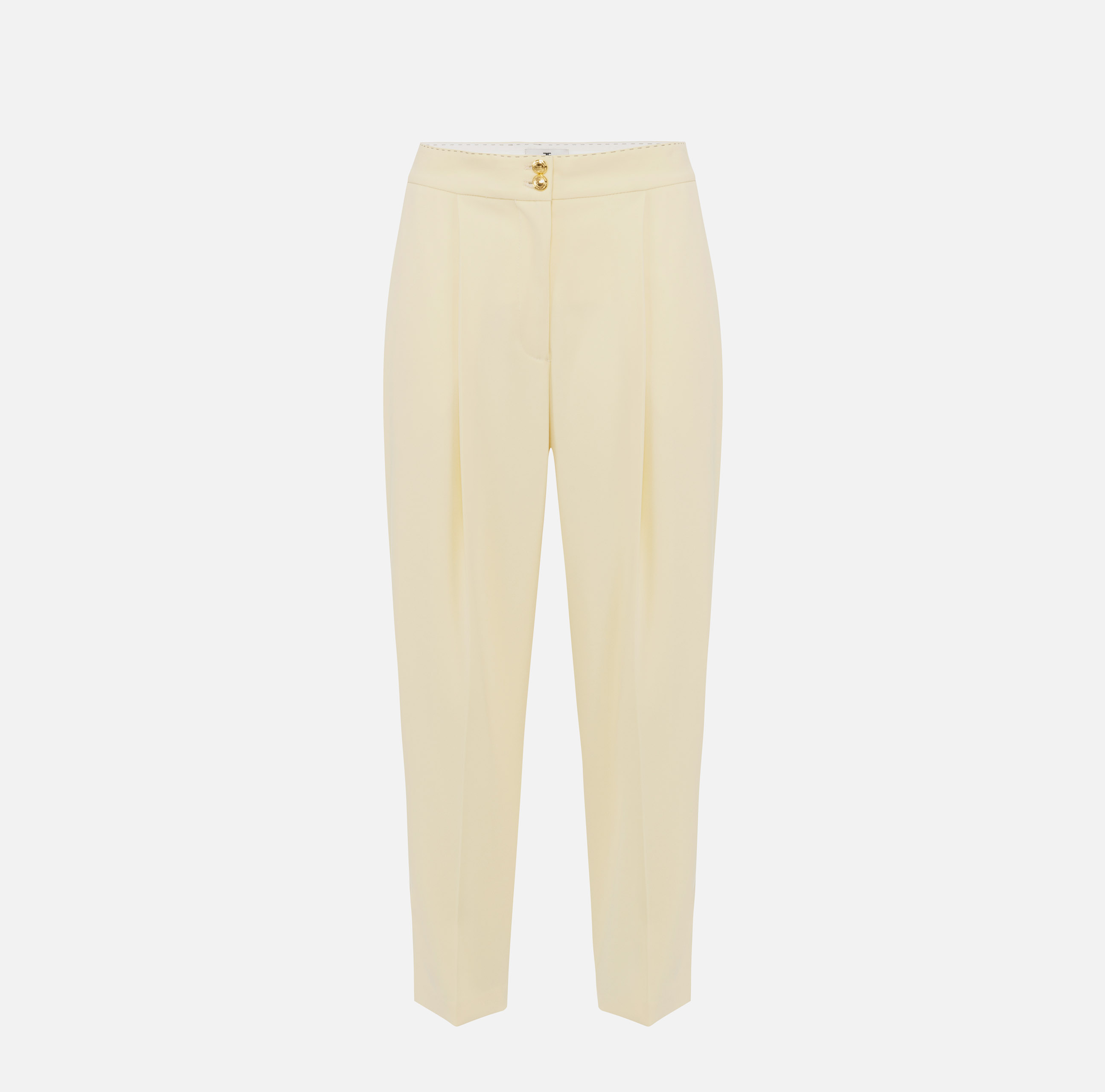 elisabetta franchi Pantalon en crêpe avec surpiqûres contrastées