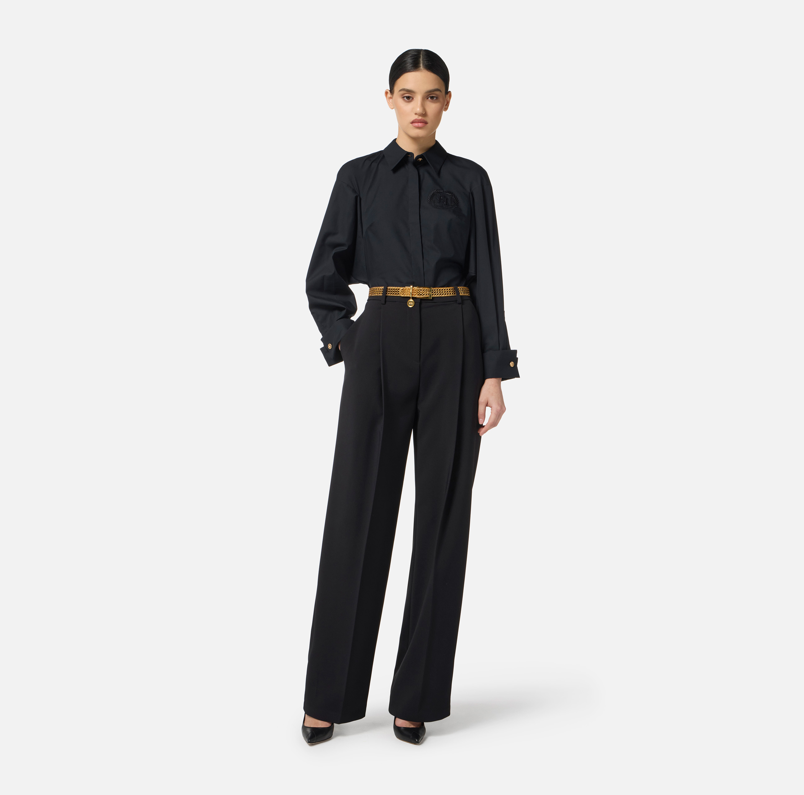 Crepe pants with pleats | Elisabetta Franchi