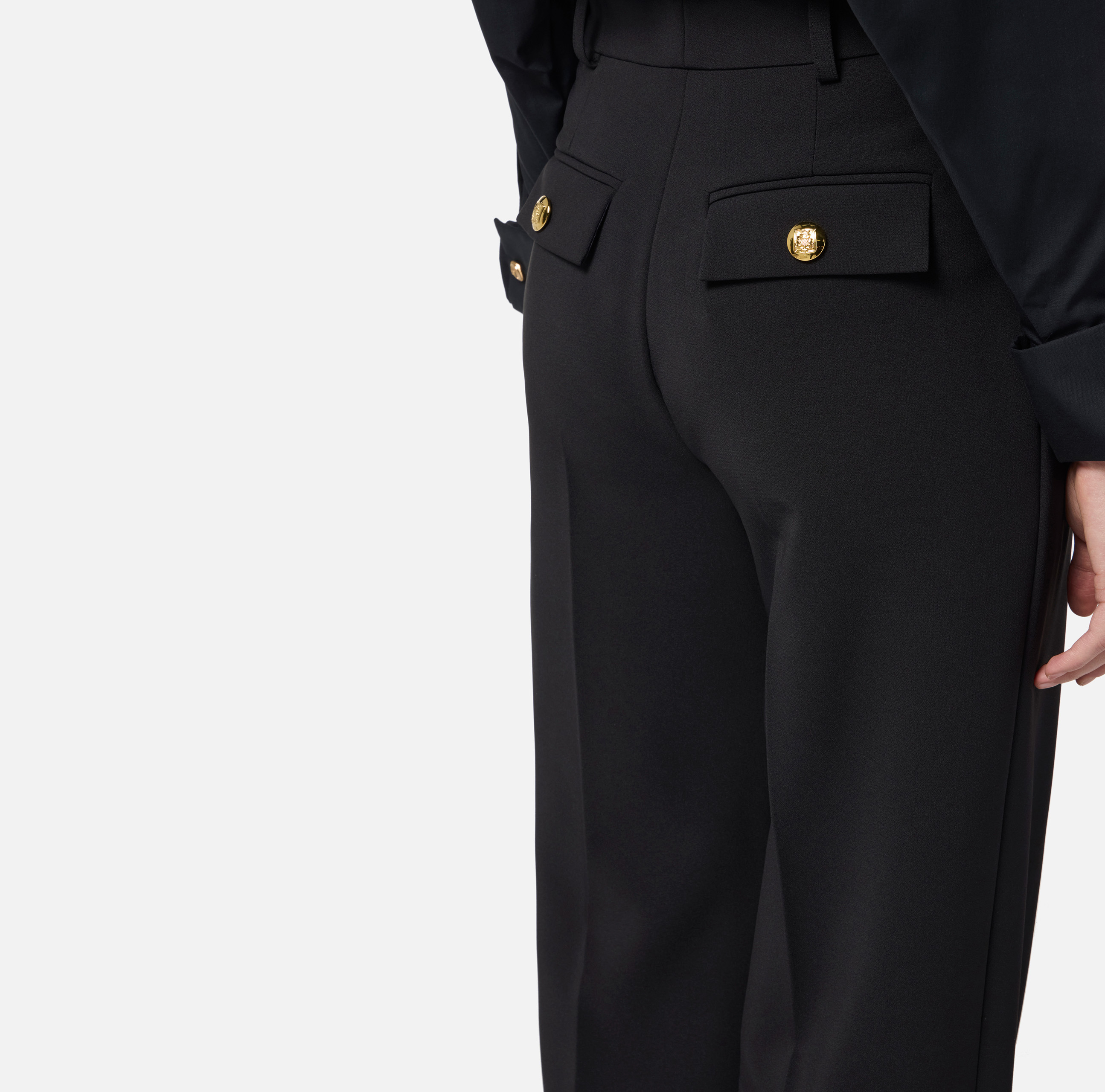 パンツ ELISABETTA FRANCHI LIGHT CREPES PANTS WITH PINCES Elisabetta Franchi women's pants with crepe belt pa05342e2