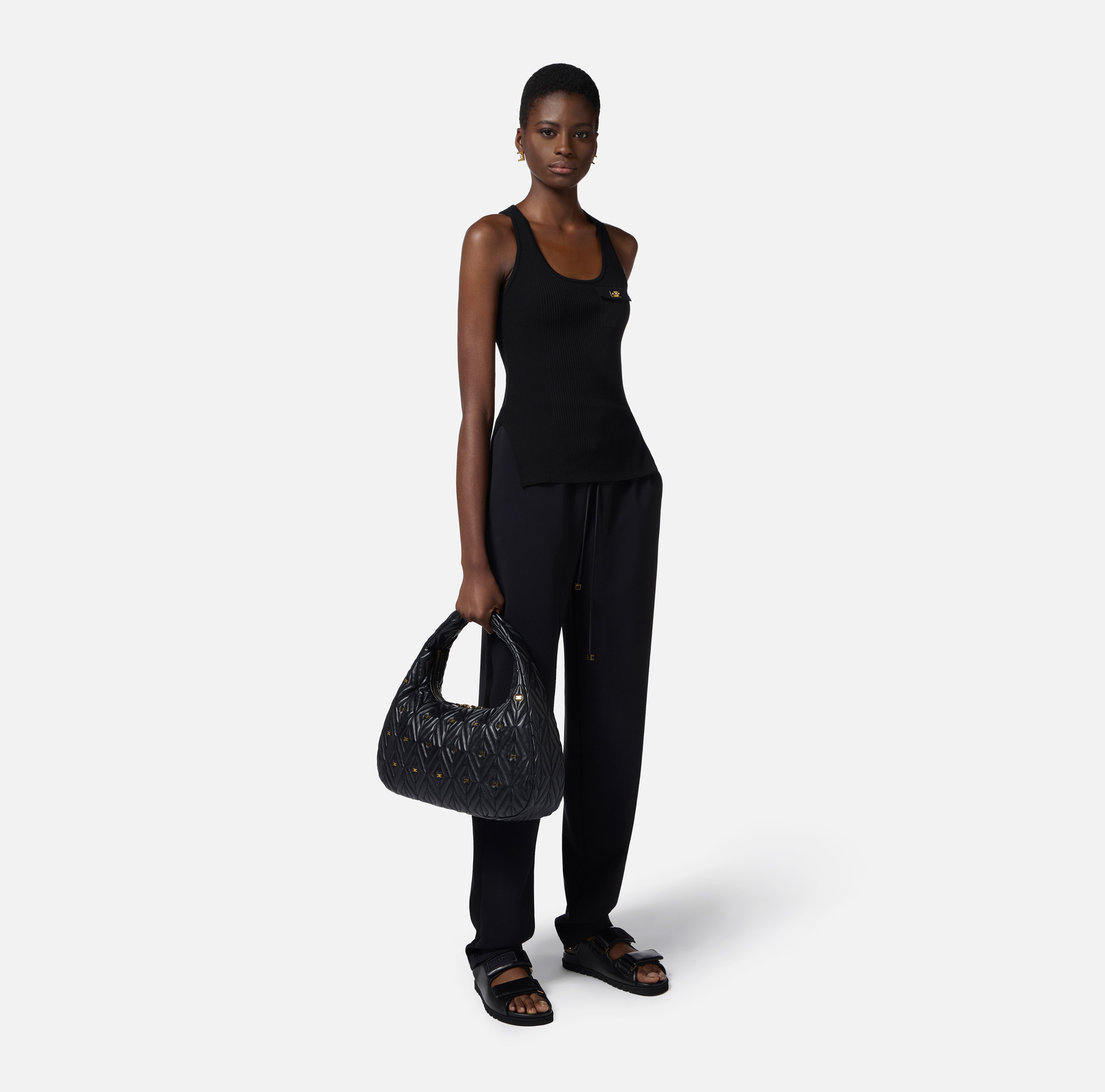 Crêpe tuxedo trousers with satin bands | Elisabetta Franchi