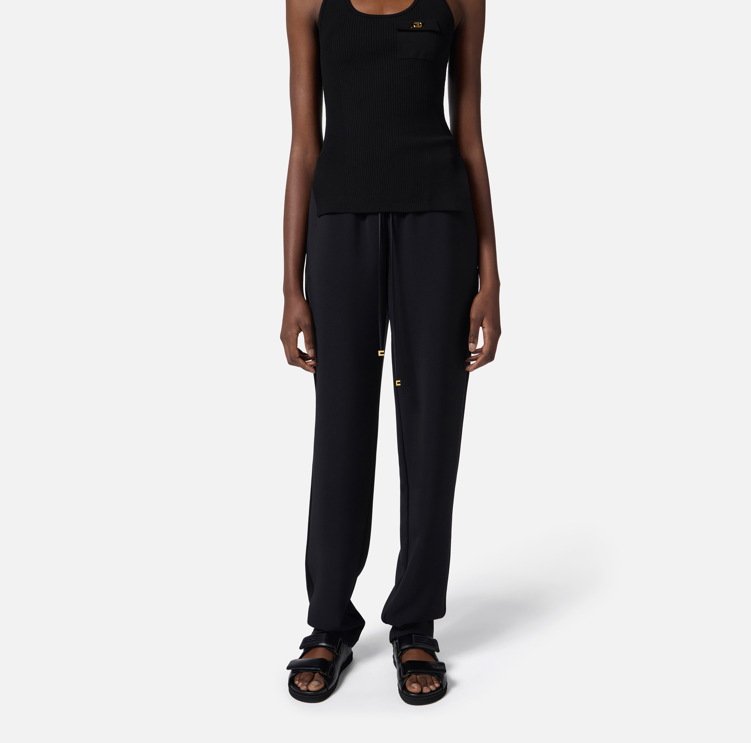 Crêpe tuxedo trousers with satin bands | Elisabetta Franchi