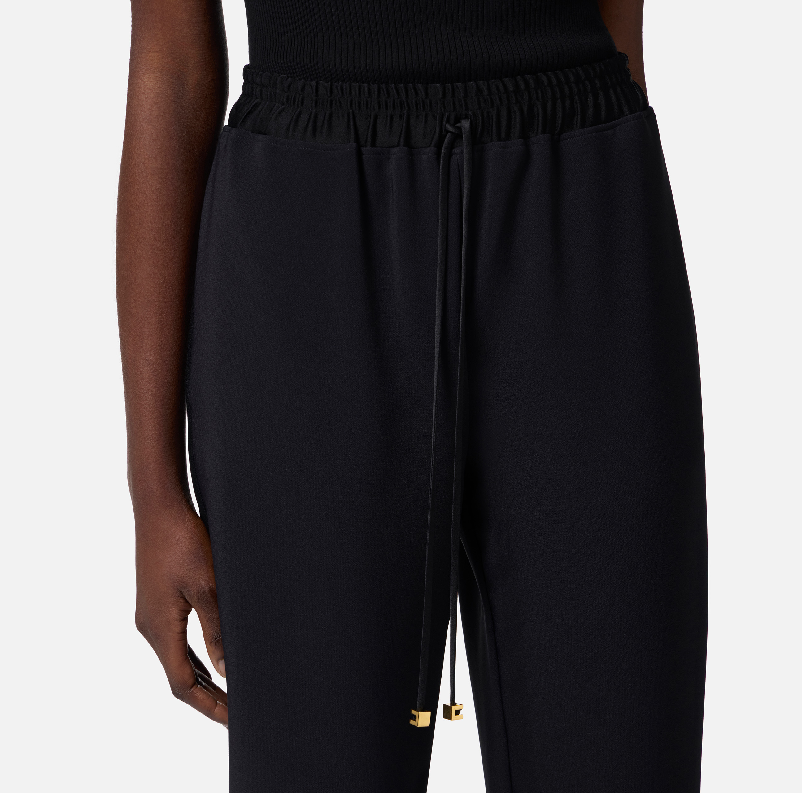 Crêpe tuxedo trousers with satin bands | Elisabetta Franchi
