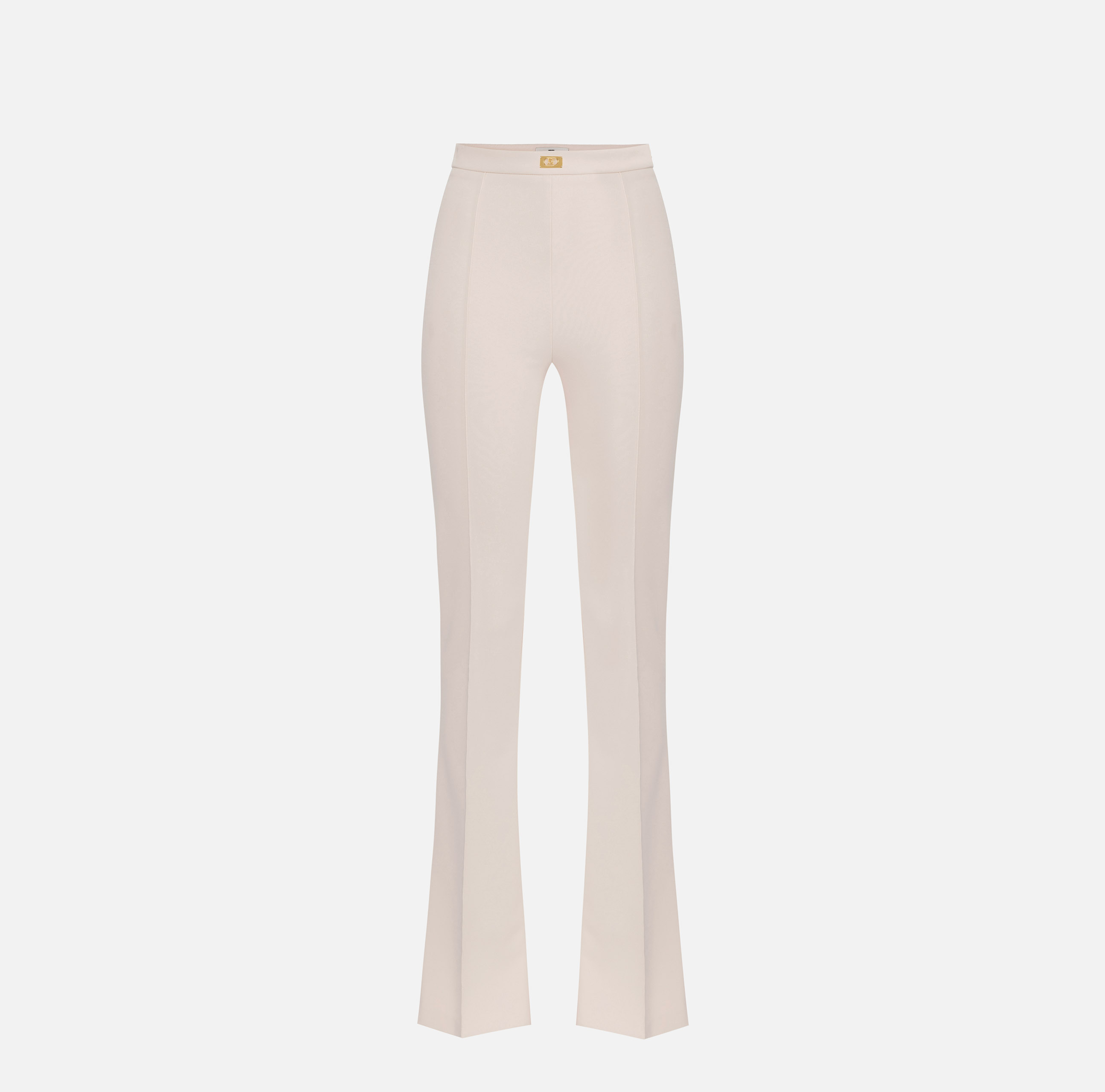 パンツ ELISABETTA FRANCHI PA07951E2193 Trousers PA07951E2 Elisabetta Franchi Crêpe Flared Trousers With Logo