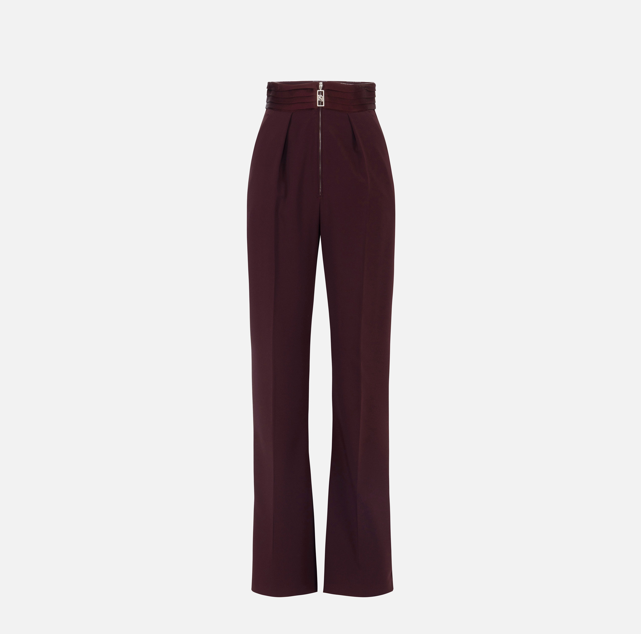 パンツ ELISABETTA FRANCHI LIGHT CREPE TROUSERS WITH TUXEDO DETAIL Trousers in lightweight crêpe fabric with tuxedo details