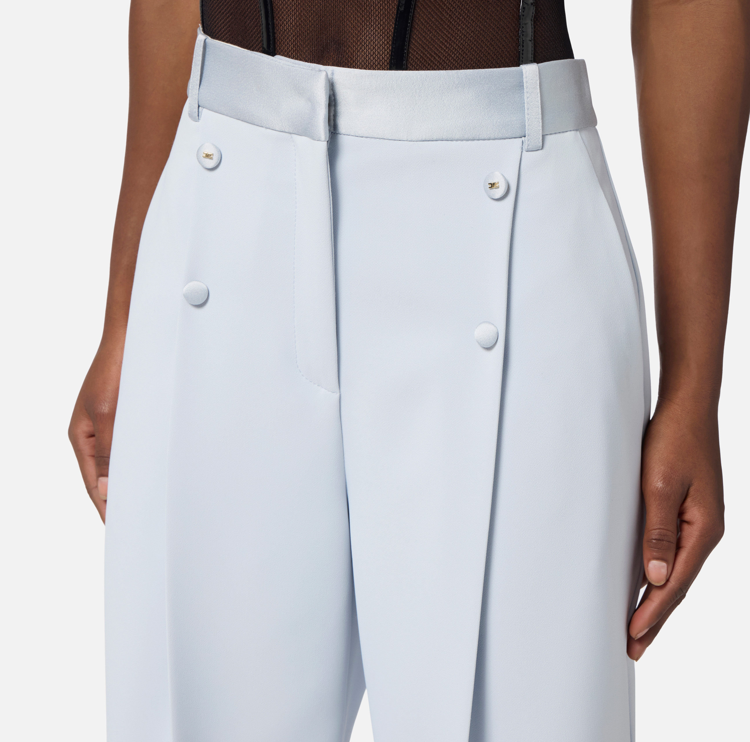 Bermuda shorts in lightweight crêpe fabric with tuxedo Bermuda shorts in lightweight crêpe fabric with tuxedo