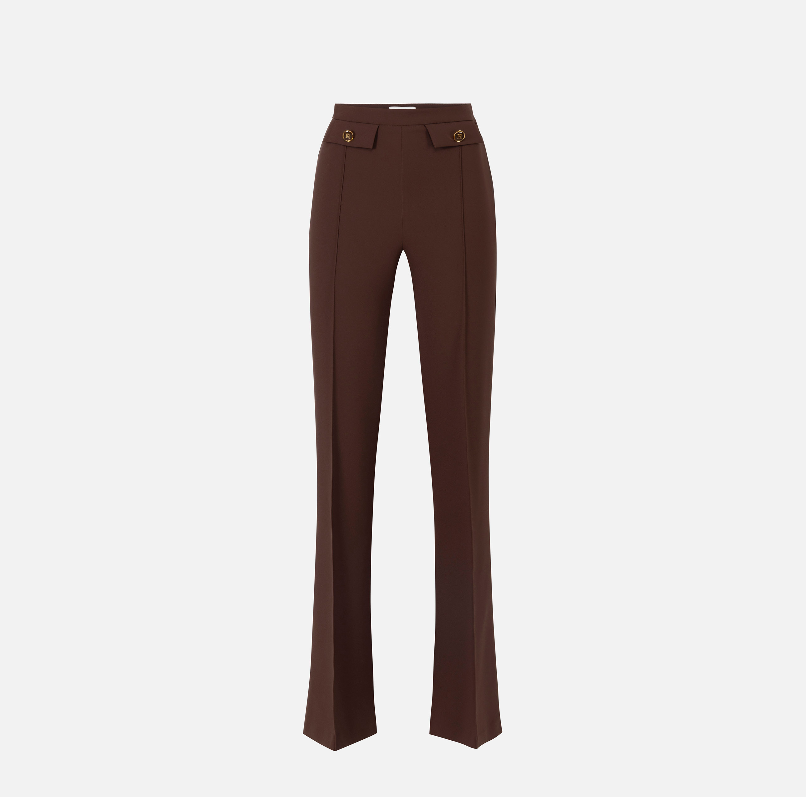 パンツ ELISABETTA FRANCHI TROUSERS IN DOUBLE CREPE Double crêpe trousers | Elisabetta Franchi