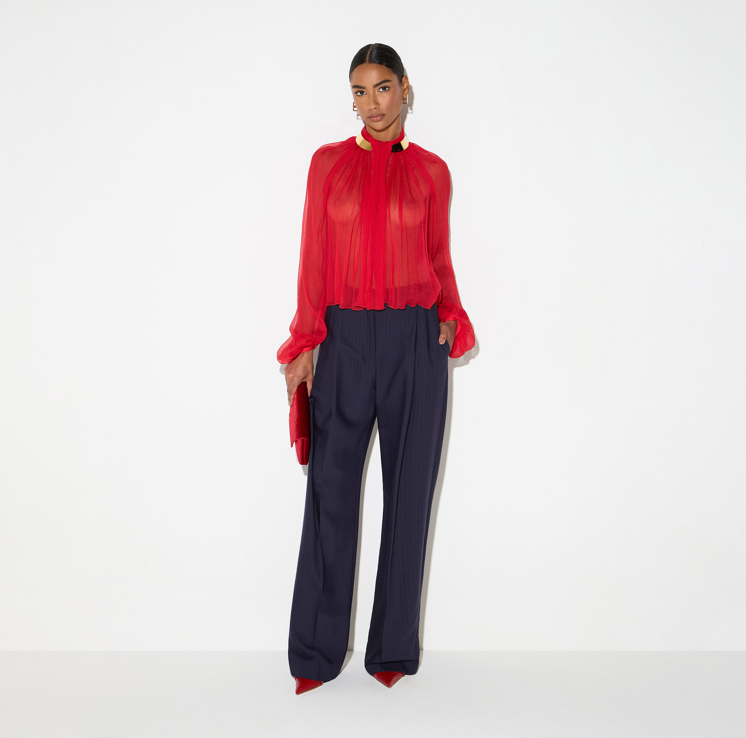 Pinstriped trousers in cool wool fabric | Elisabetta Franchi