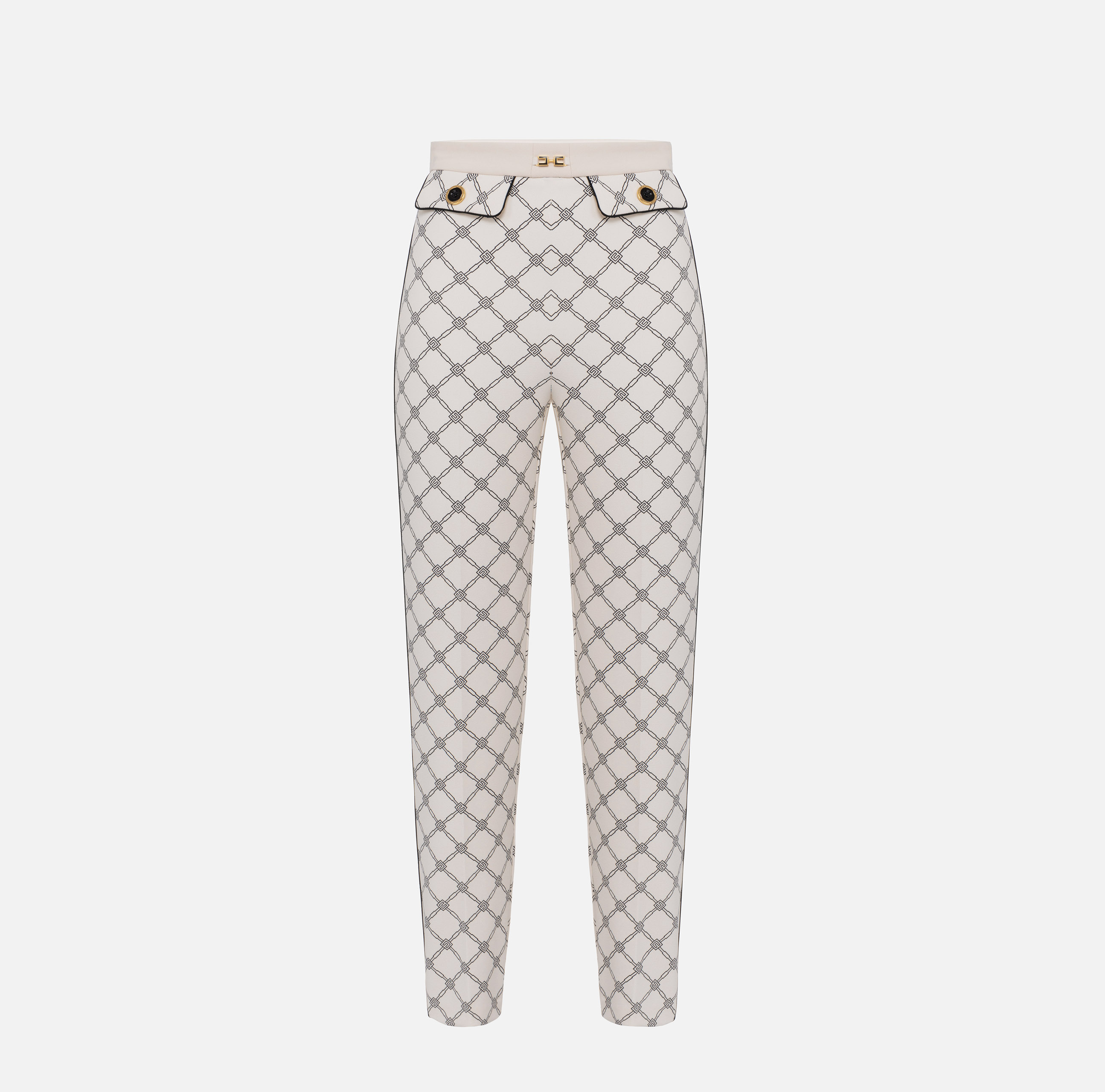 【25SS】 ELISABETTA FRANCHI ダイヤモンド柄 ジーンズ Jeans with all-over diamonds | Elisabetta Franchi