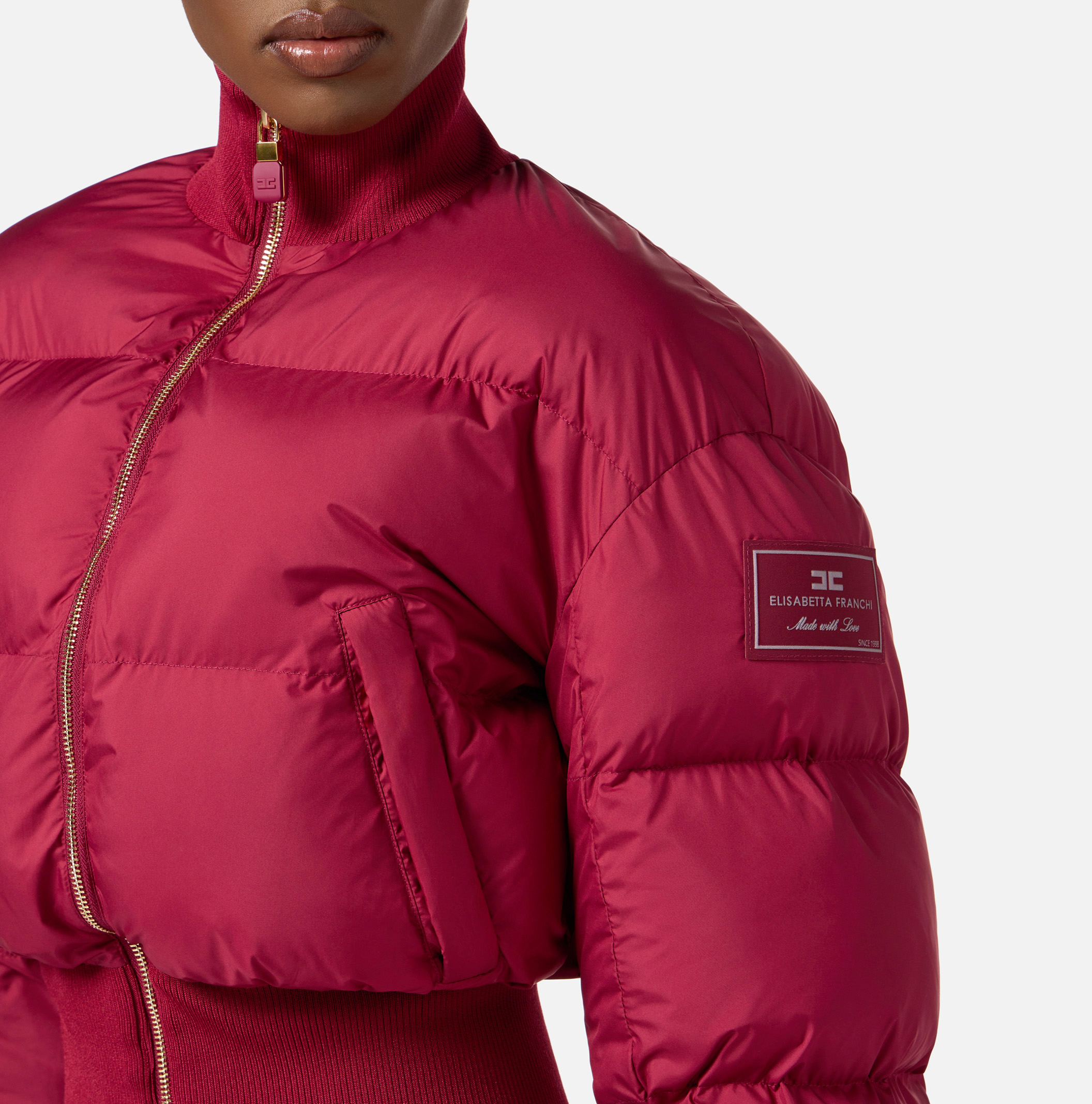 ジャケット・アウター ELISABETTA FRANCHI Elisabetta Franchi crocodile-effect Belted Jacket | Black