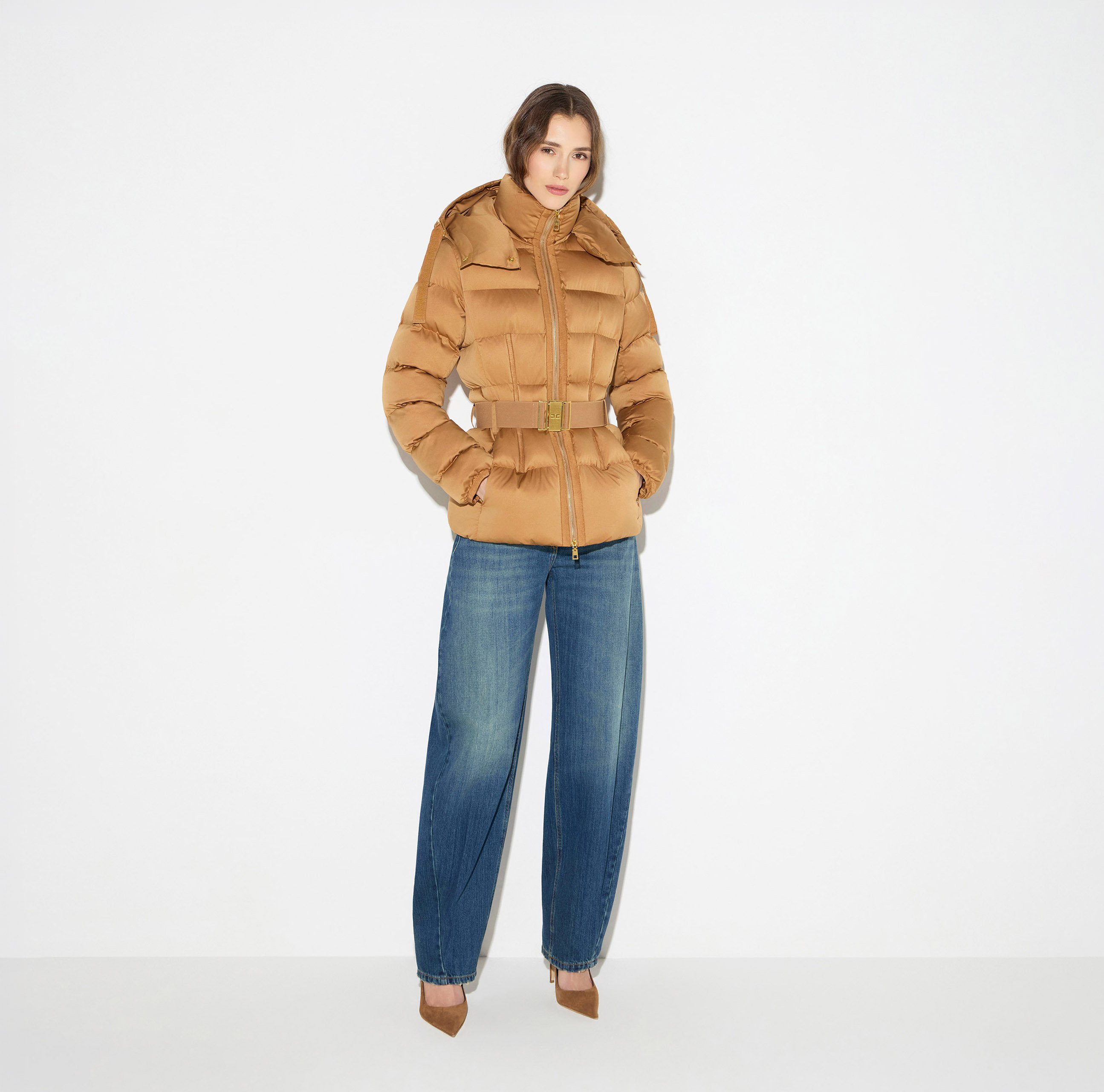 Down jacket in voile fabric | Elisabetta Franchi