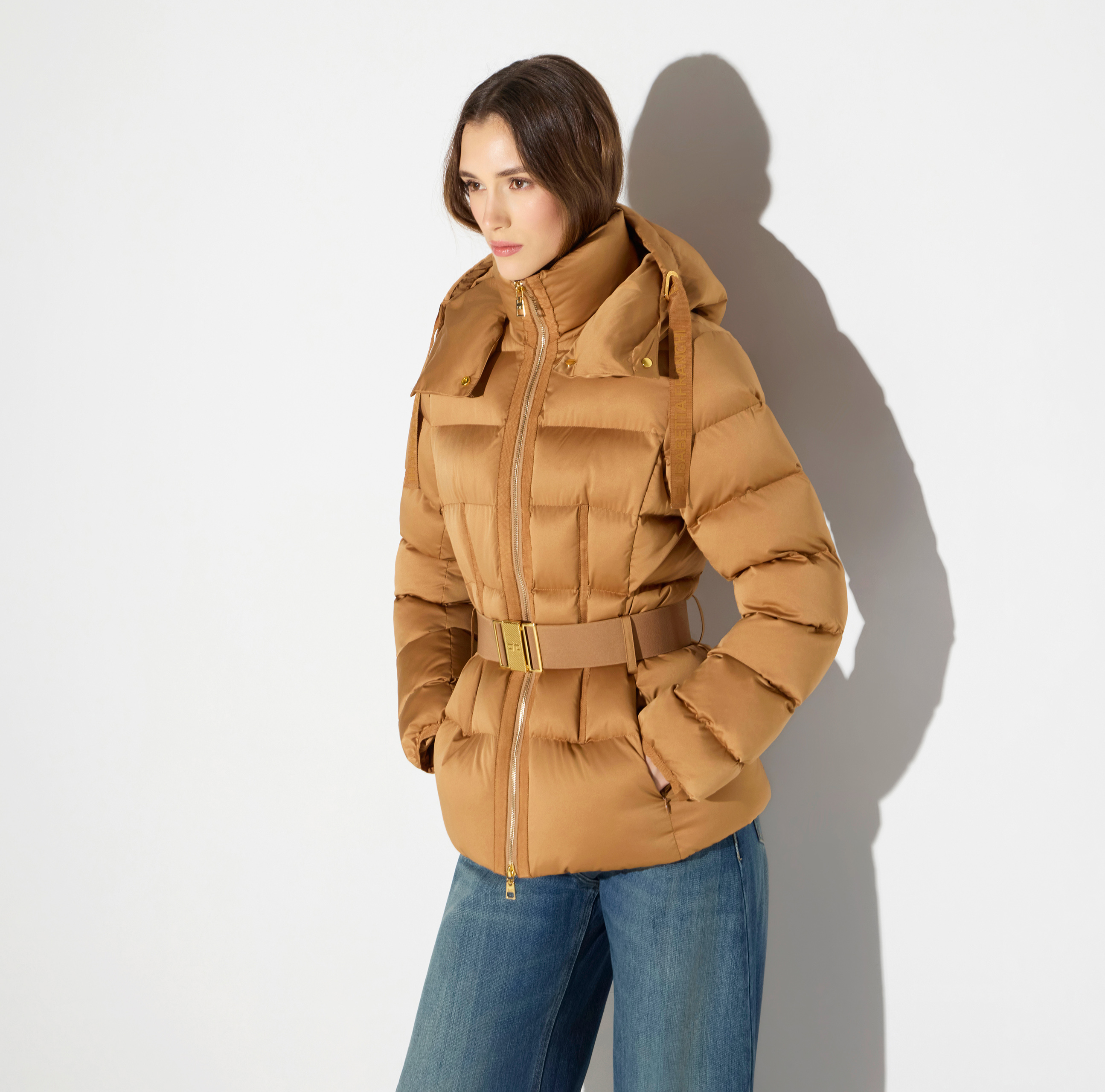 Down jacket in voile fabric | Elisabetta Franchi