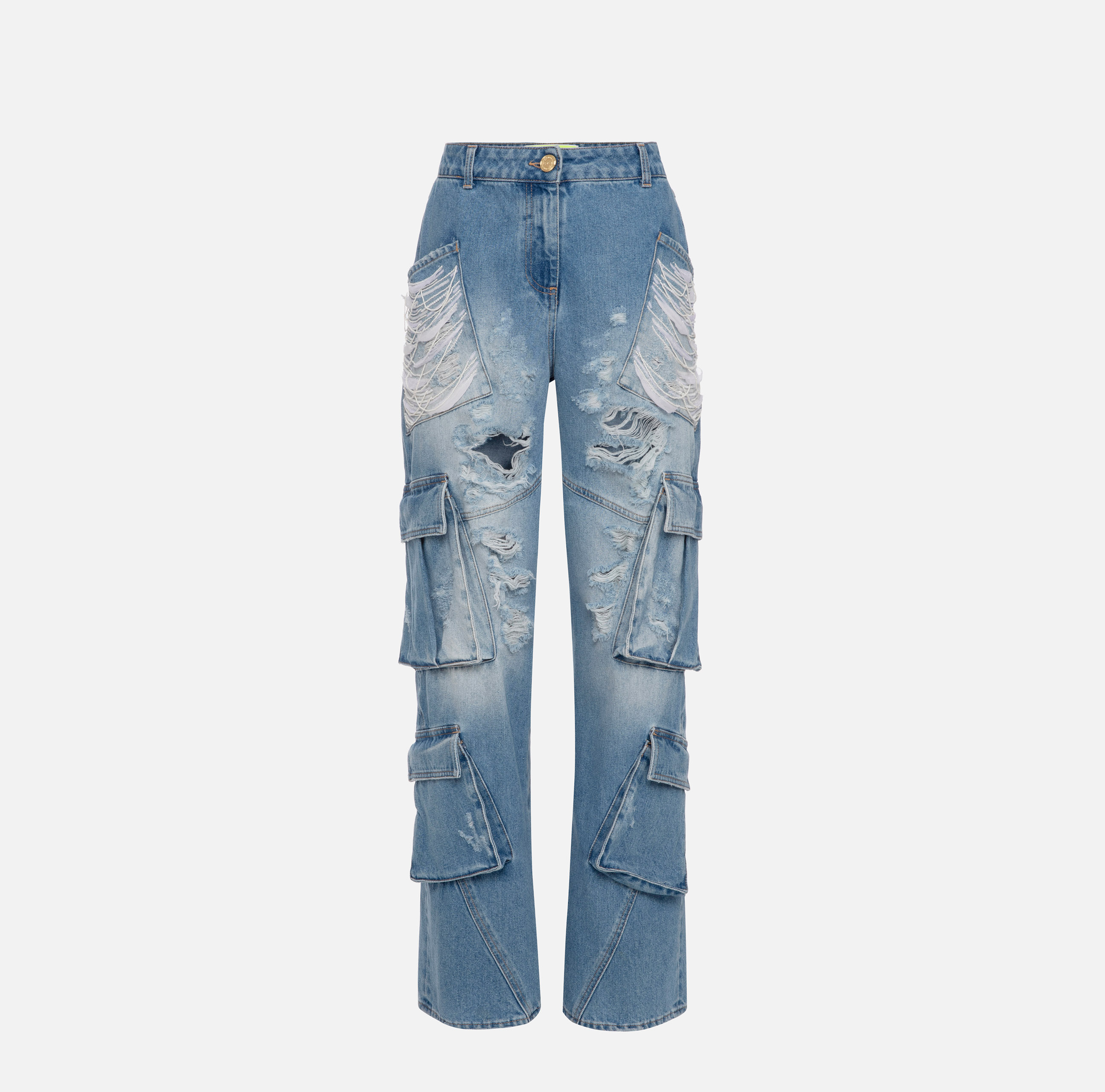 Cargo jeans with sequins