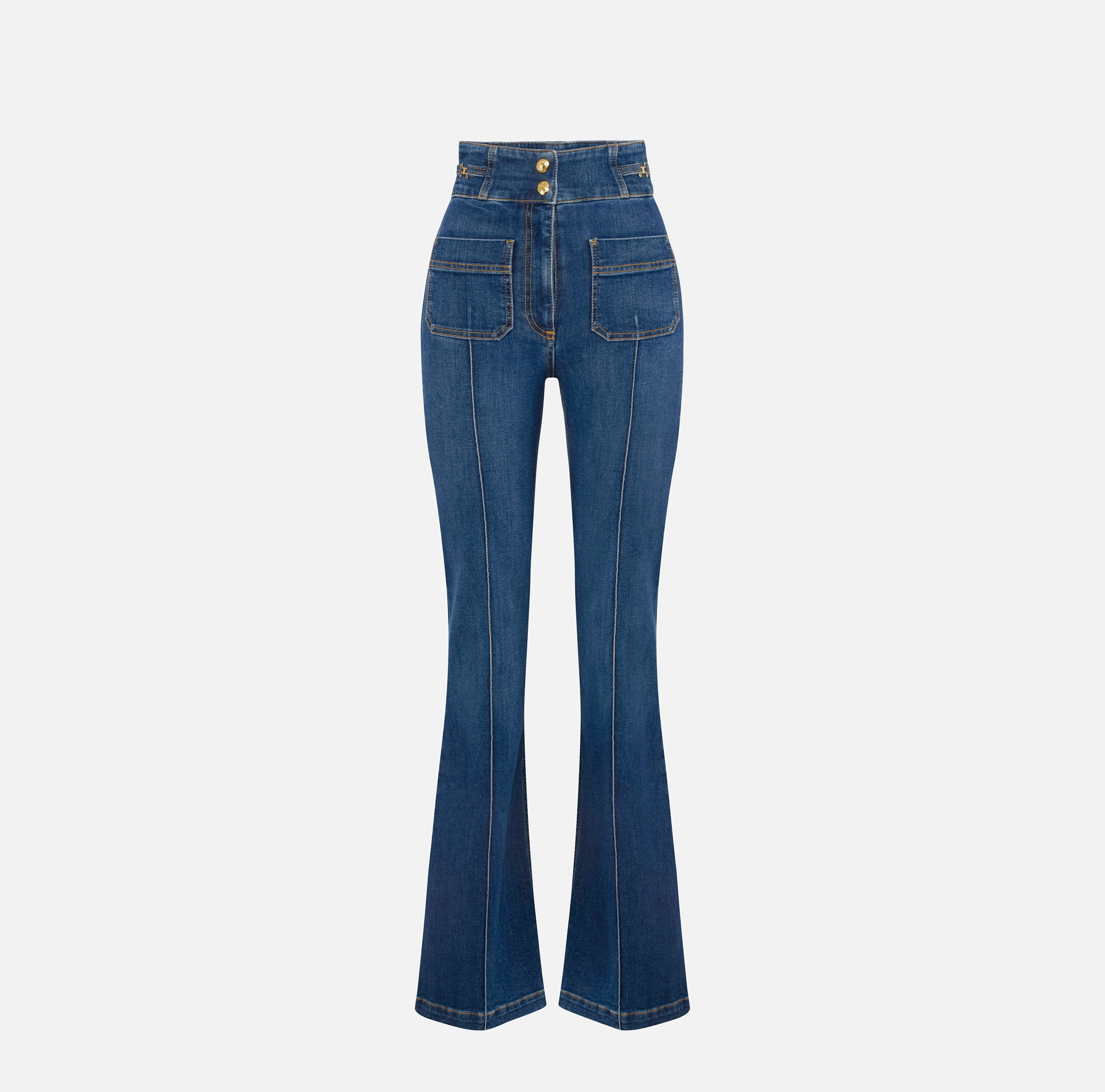 Boot-cut jeans with logo details | Elisabetta Franchi