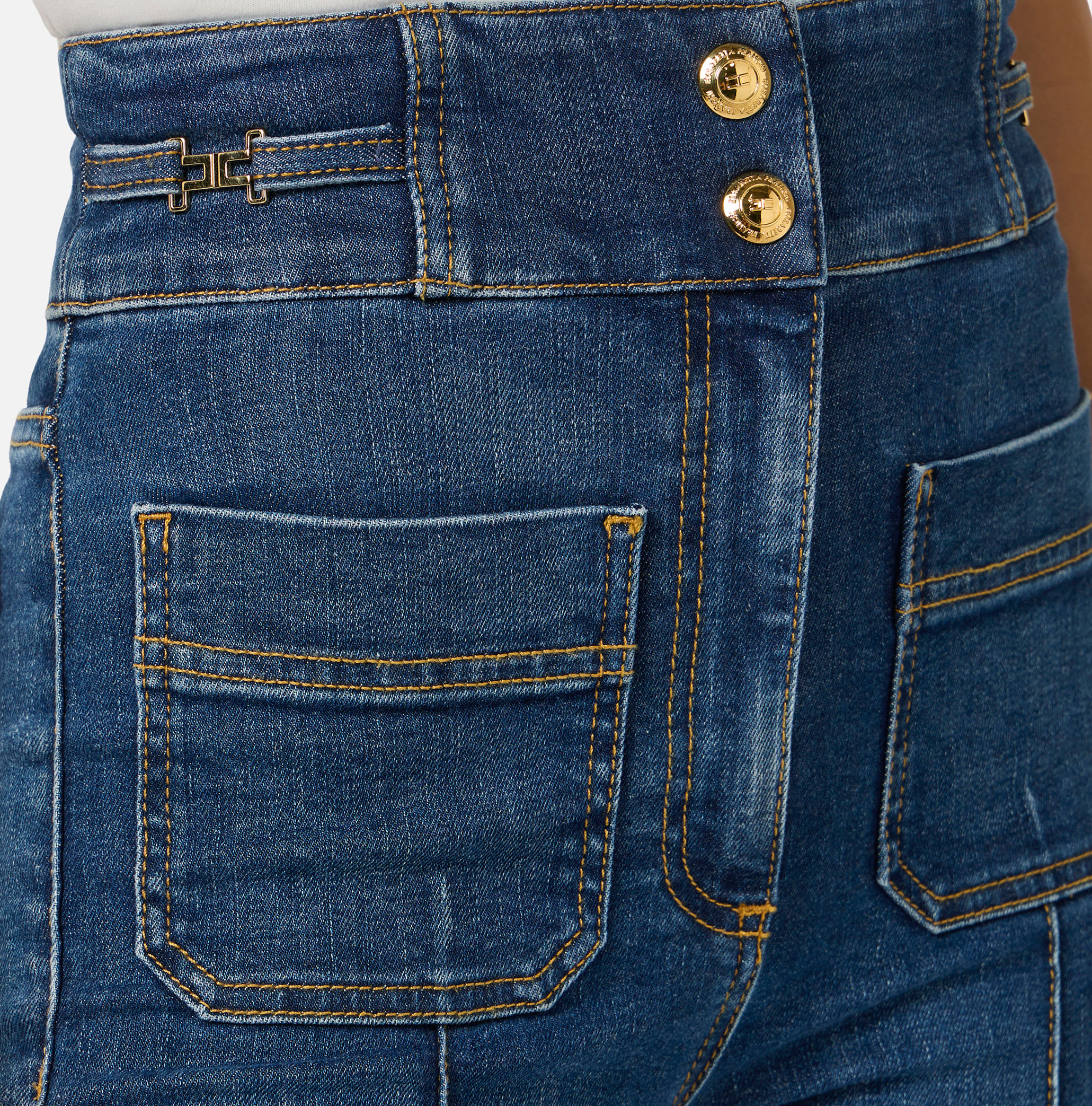 Boot-cut jeans with logo details | Elisabetta Franchi