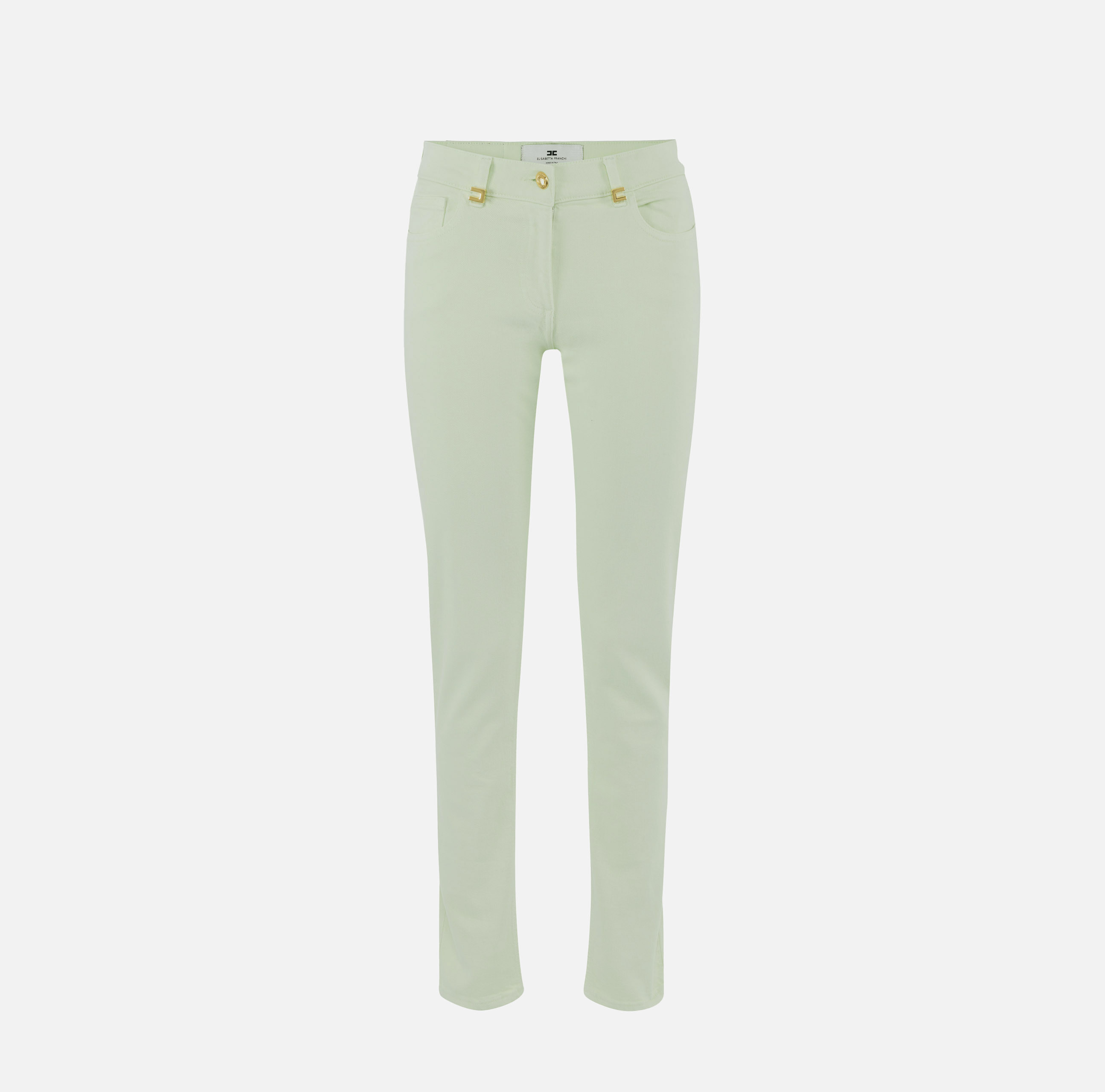 elisabetta franchi Jean en coton teint avec détails logo