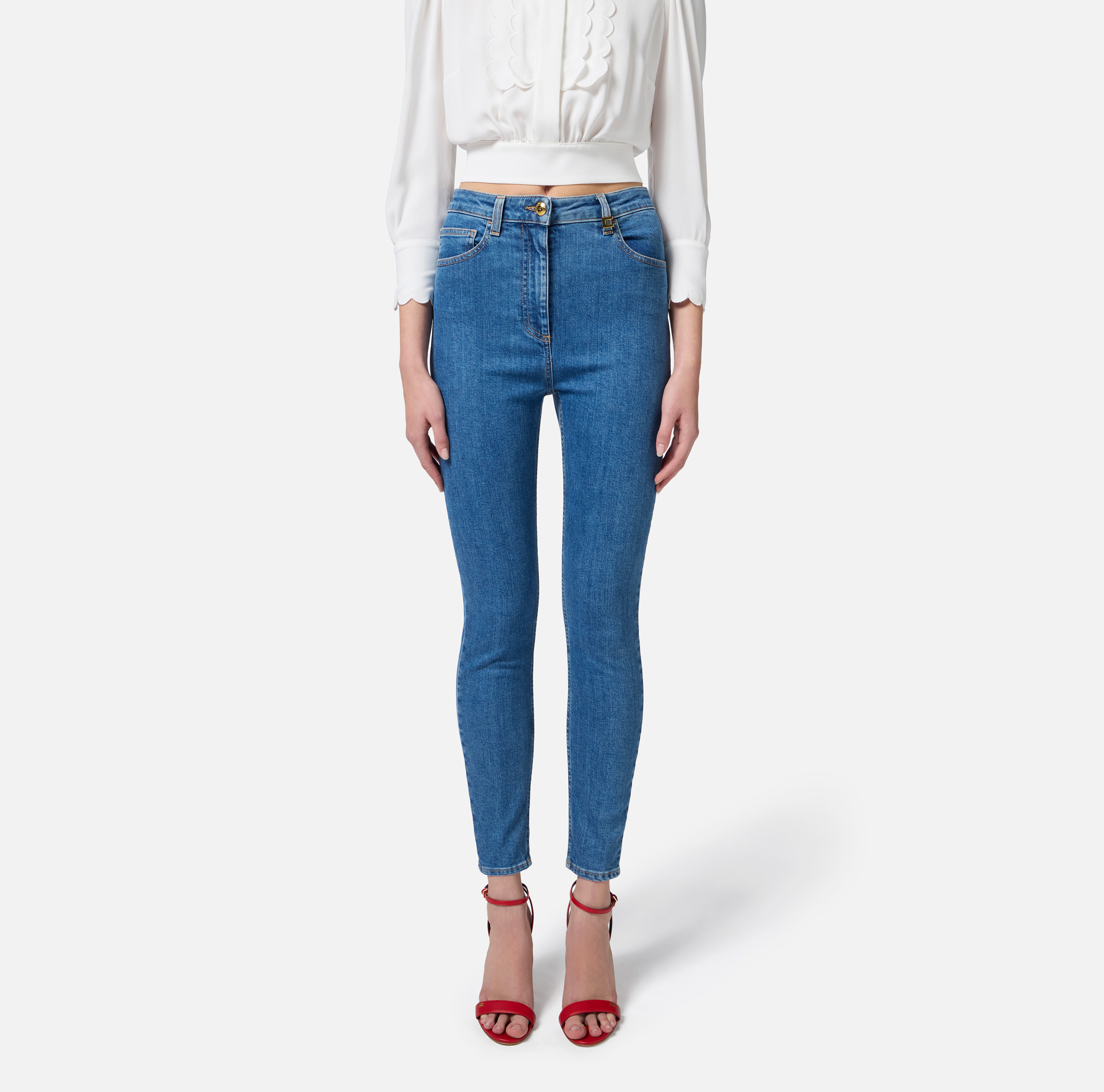 Jeans skinny con dettaglio logo | Elisabetta Franchi