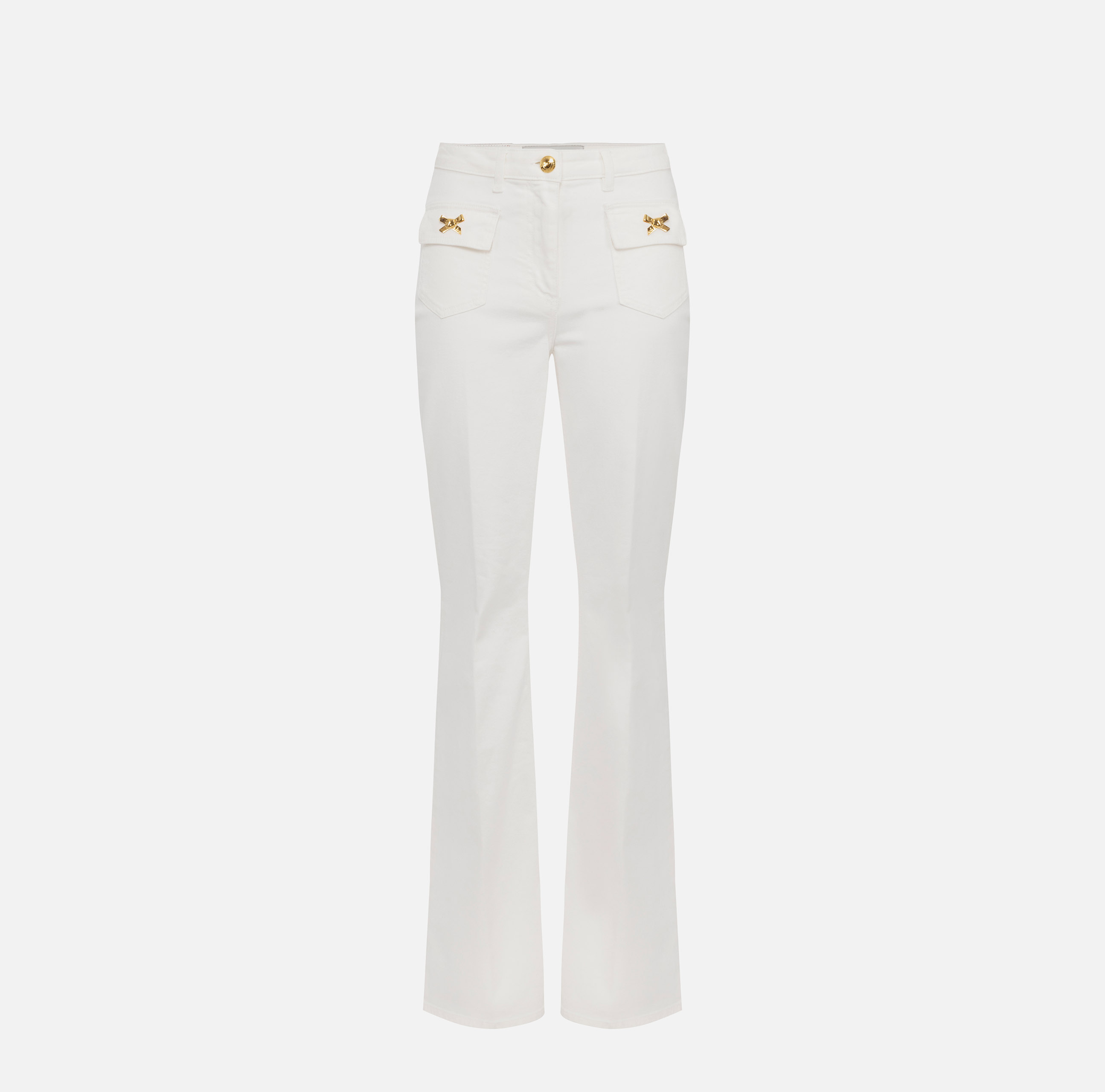 Cotton trousers with jewelled bows | Elisabetta Franchi
