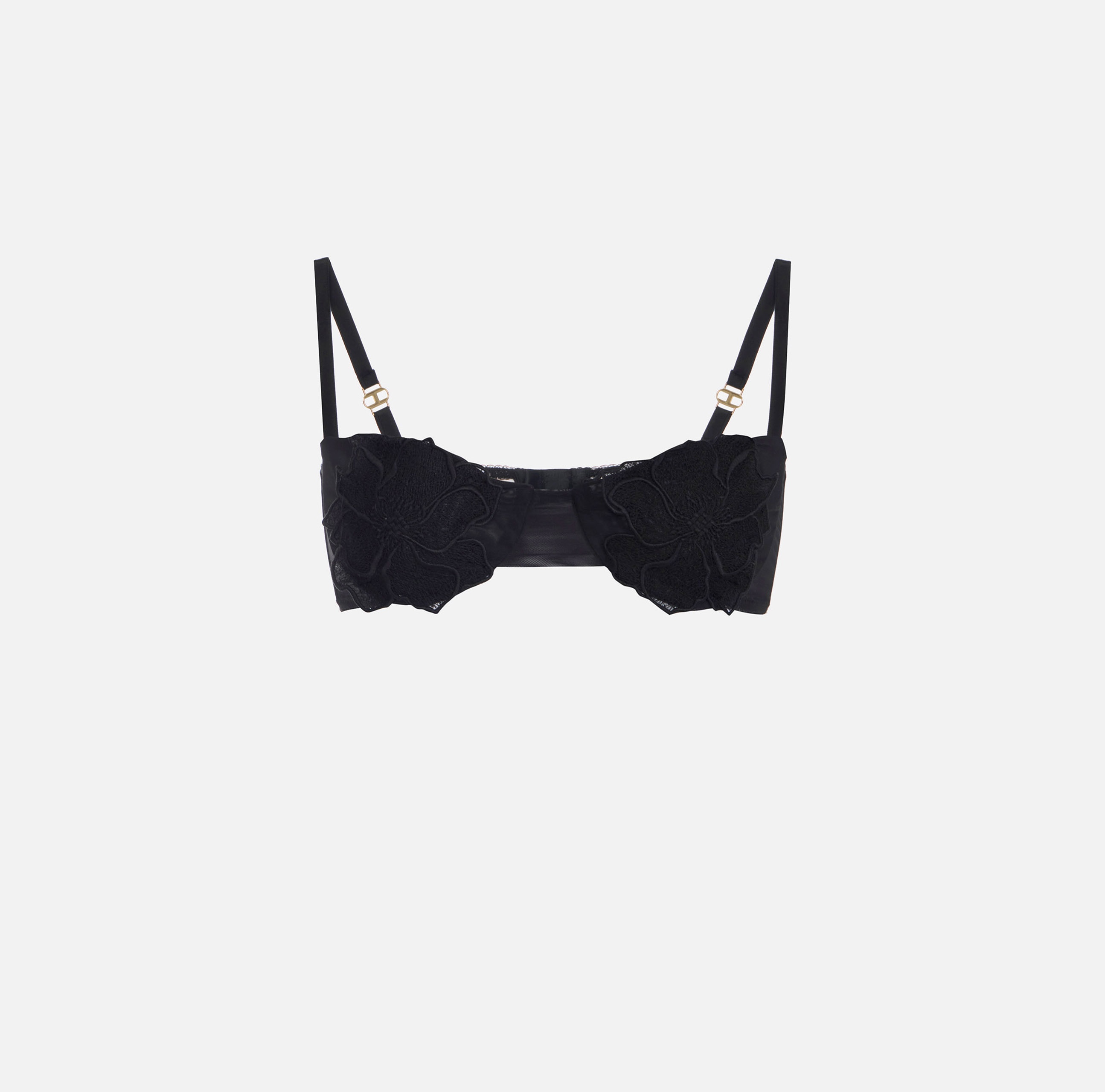 elisabetta franchi Soutien-gorge en tulle avec fleurs brodées