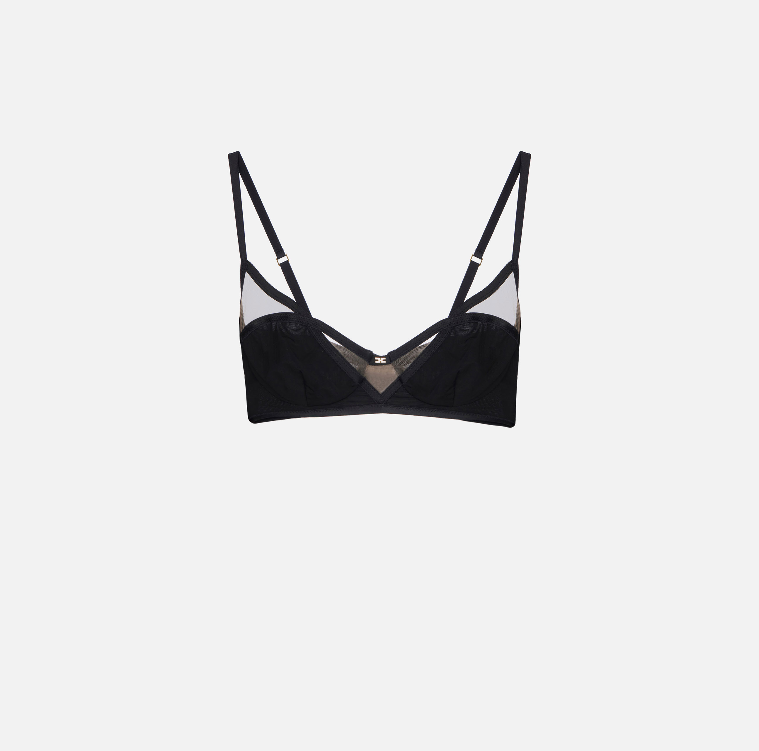 elisabetta franchi Soutien-gorge en organdi stretch avec détail logo