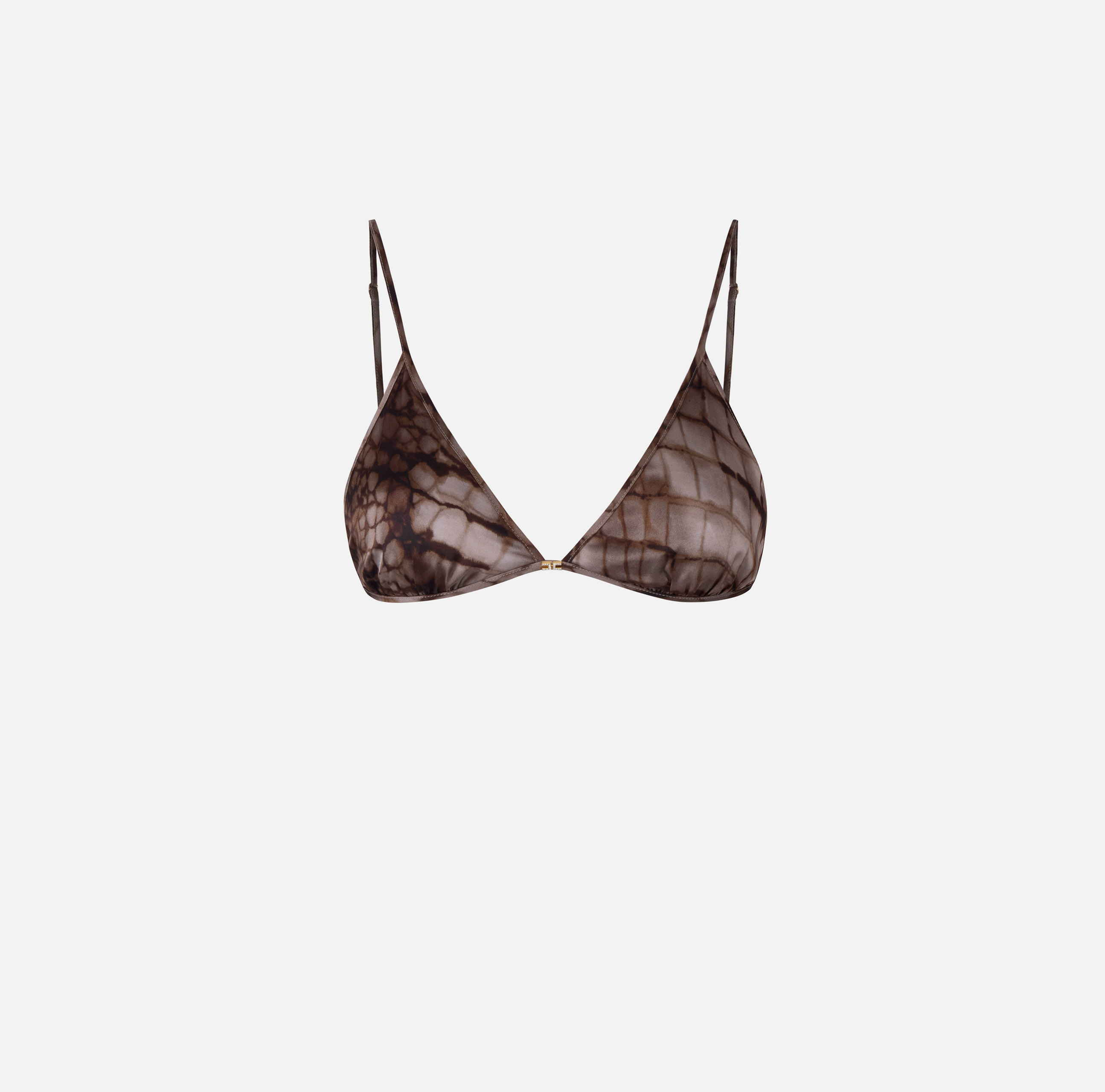Bra in satin fabric with alligator print | Elisabetta Franchi