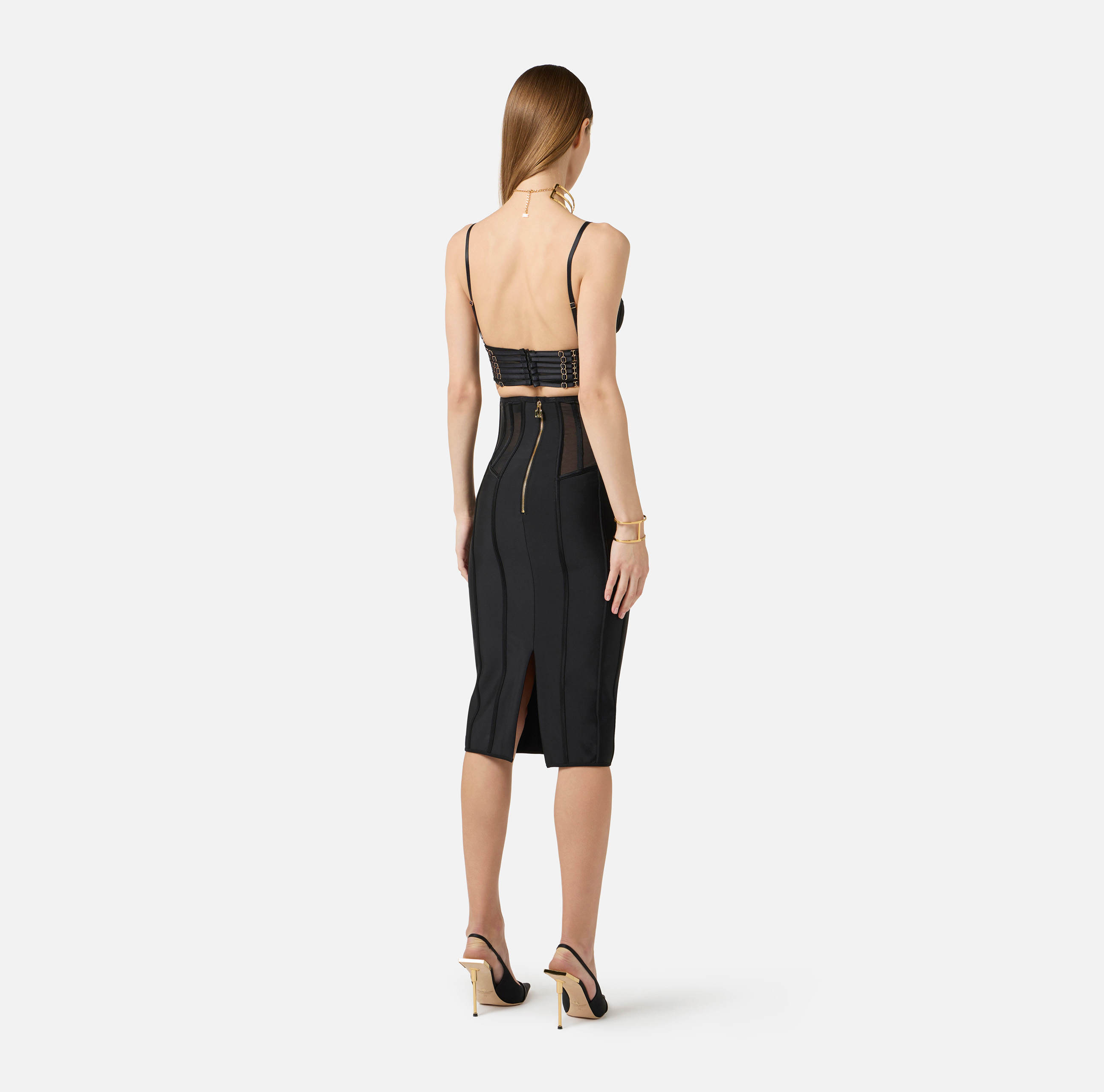 Tulle bra with elastic straps | Elisabetta Franchi