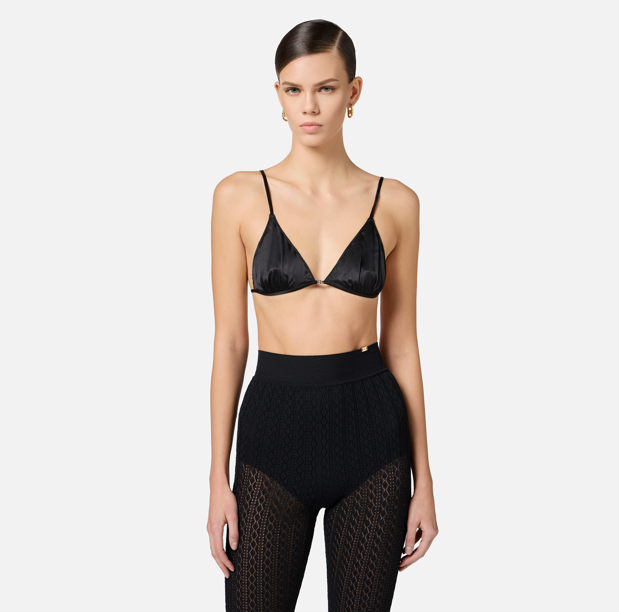 インナー・ルームウェアその他 ELISABETTA FRANCHI Women Underwear RG00152E2 110 Black Lingerie | Elisabetta Franchi