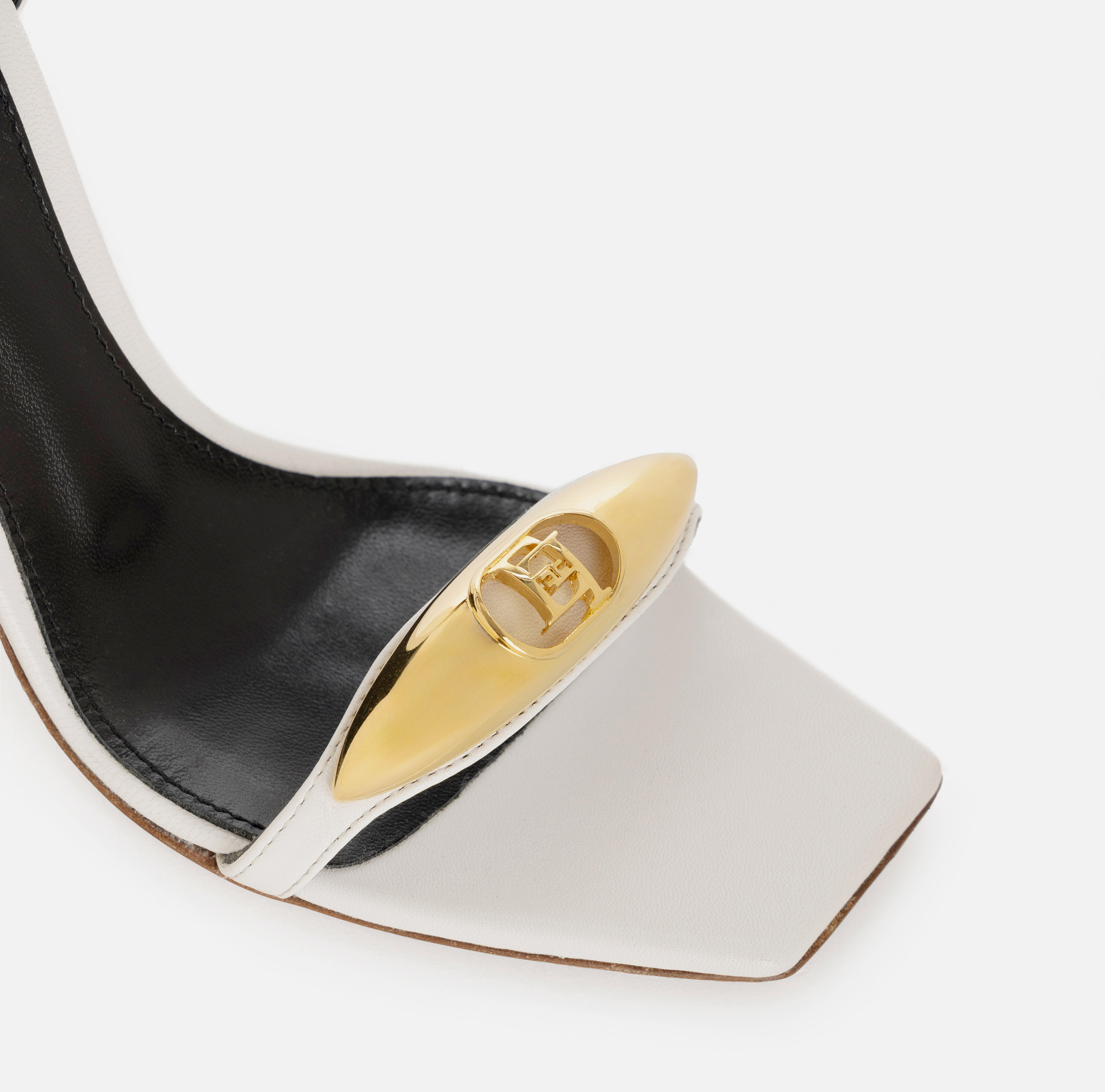 Nappa leather sandal with plaque | Elisabetta Franchi Nappa leather sandal with plaque | Elisabetta Franchi