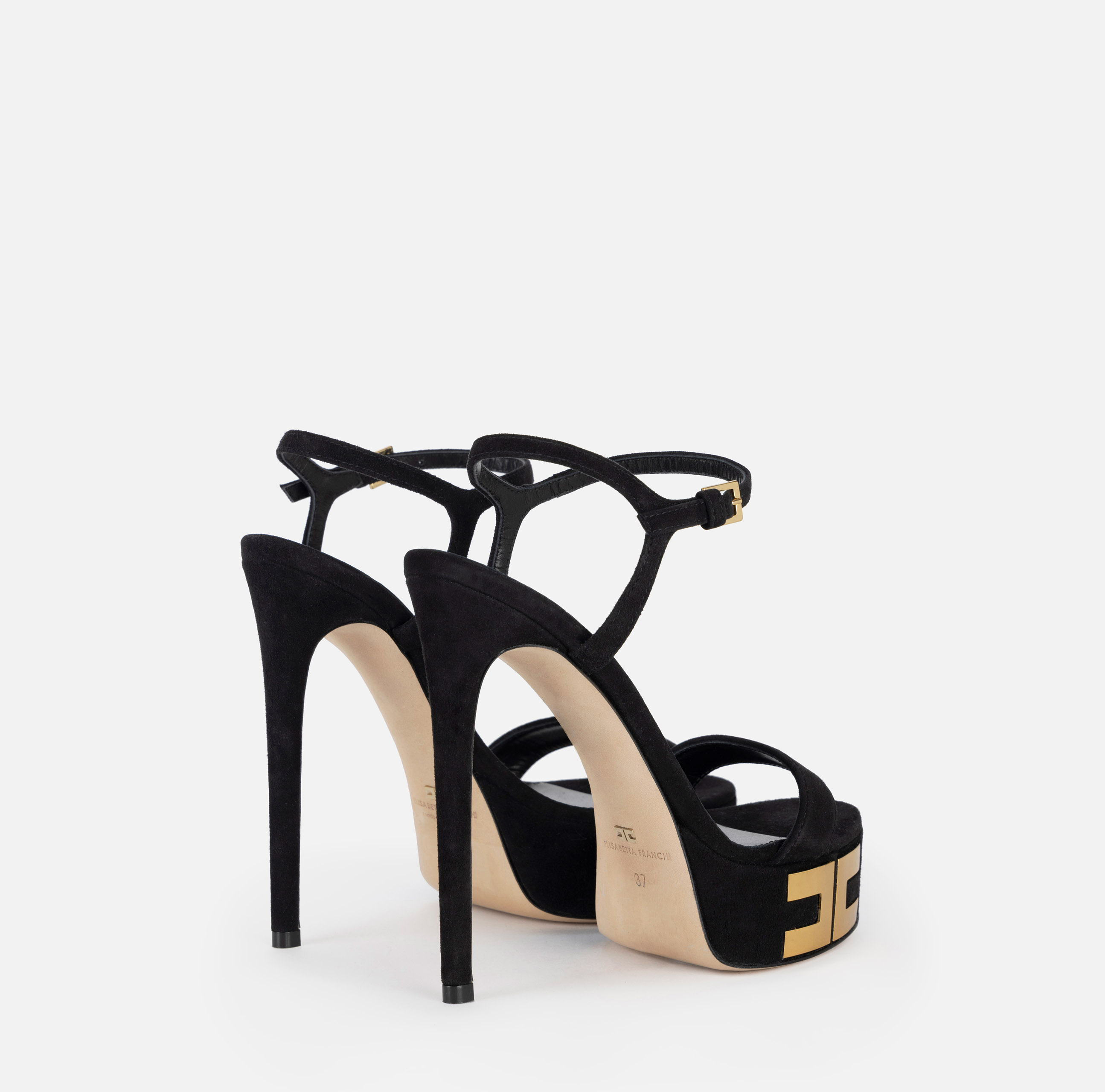 エリザベッタ フランキ サンダル スエード プラットフォーム Elisabetta Franchi スエード サンダル | ブラック | FARFETCH JP