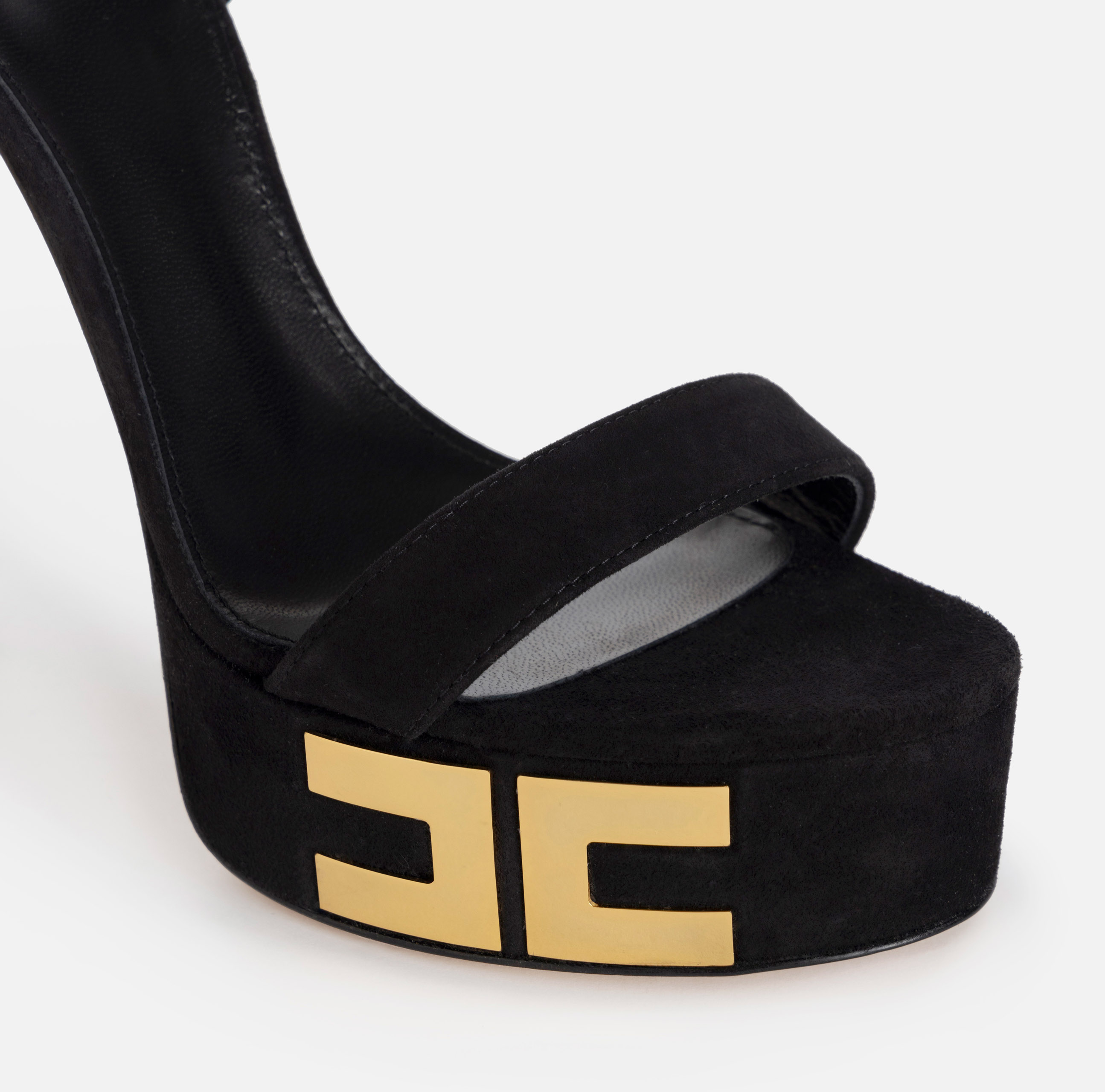 Crown platform sandals in suede | Elisabetta Franchi