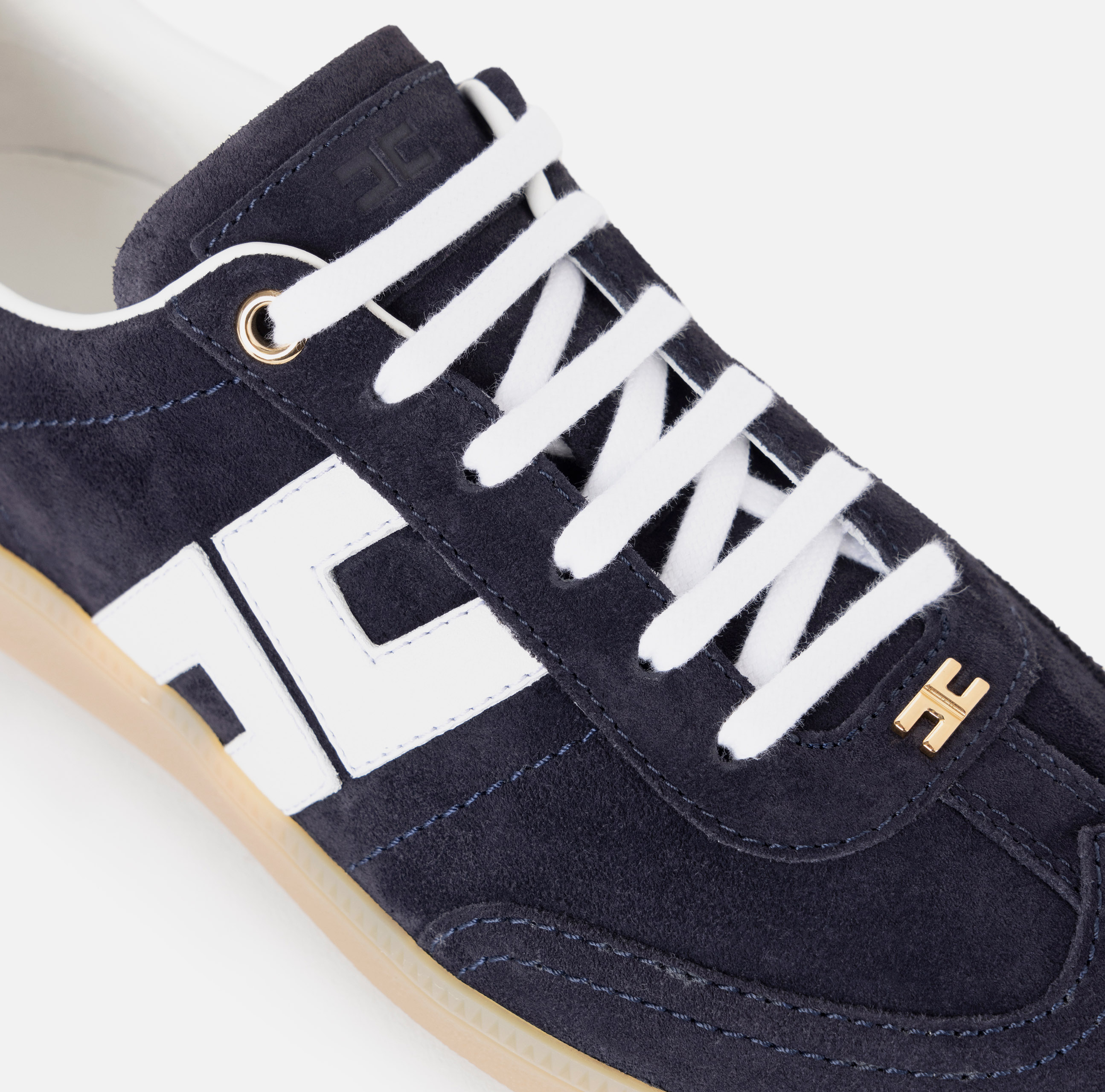 【25SS】 ELISABETTA FRANCHI レザー＆スプリット スニーカー Elegant Women's Sneakers from Elisabetta Franchi - buy them